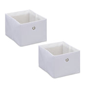 Aufbewahrungsbox 2er-Set Weiss-Silber von Relaxdays