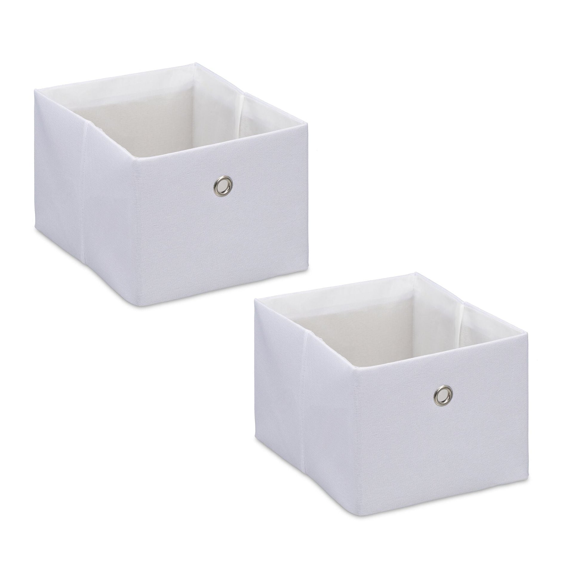 Aufbewahrungsbox 2er-Set Weiss-Silber von Relaxdays