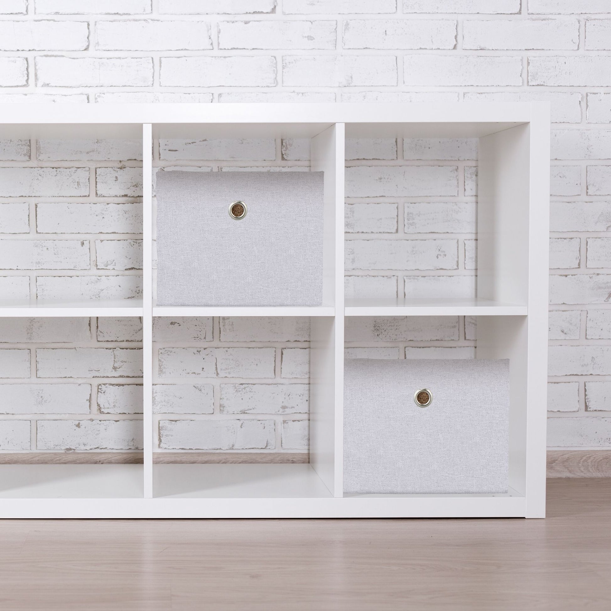 Aufbewahrungsbox 2er-Set Weiss-Silber von Relaxdays