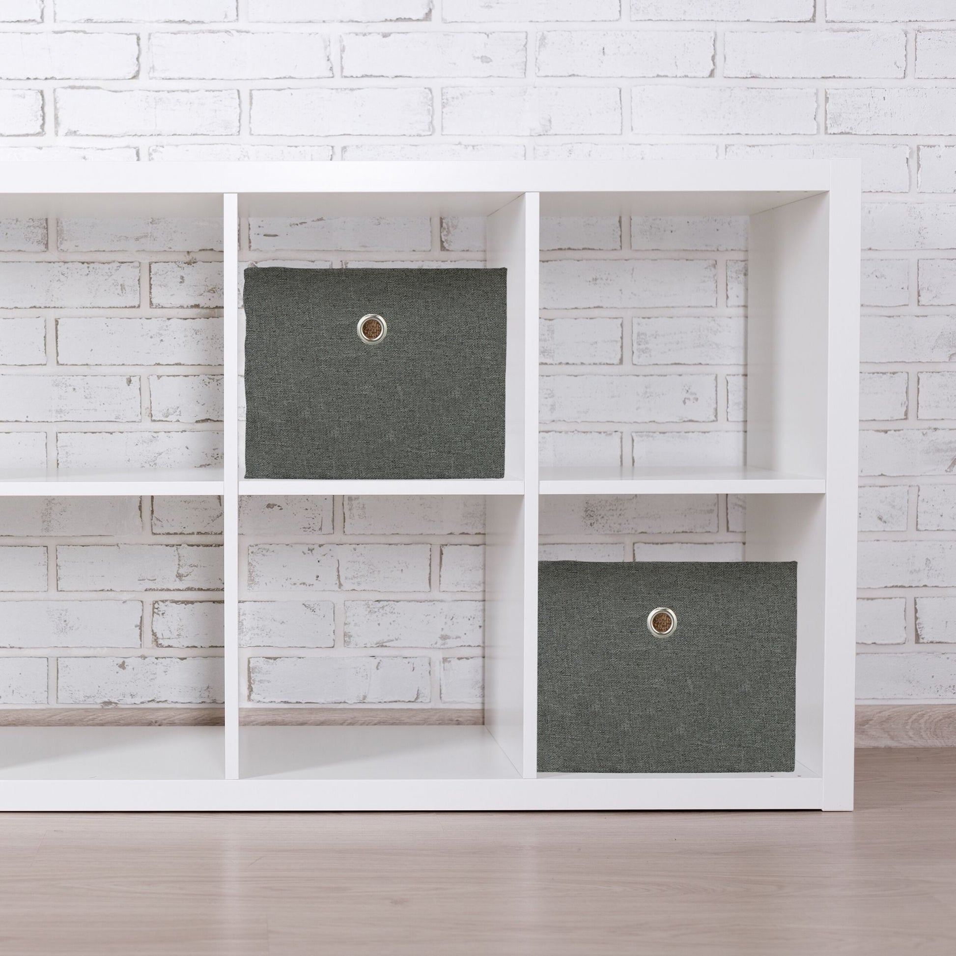 Aufbewahrungsbox 2er-Set Anthrazit-Silber von Relaxdays