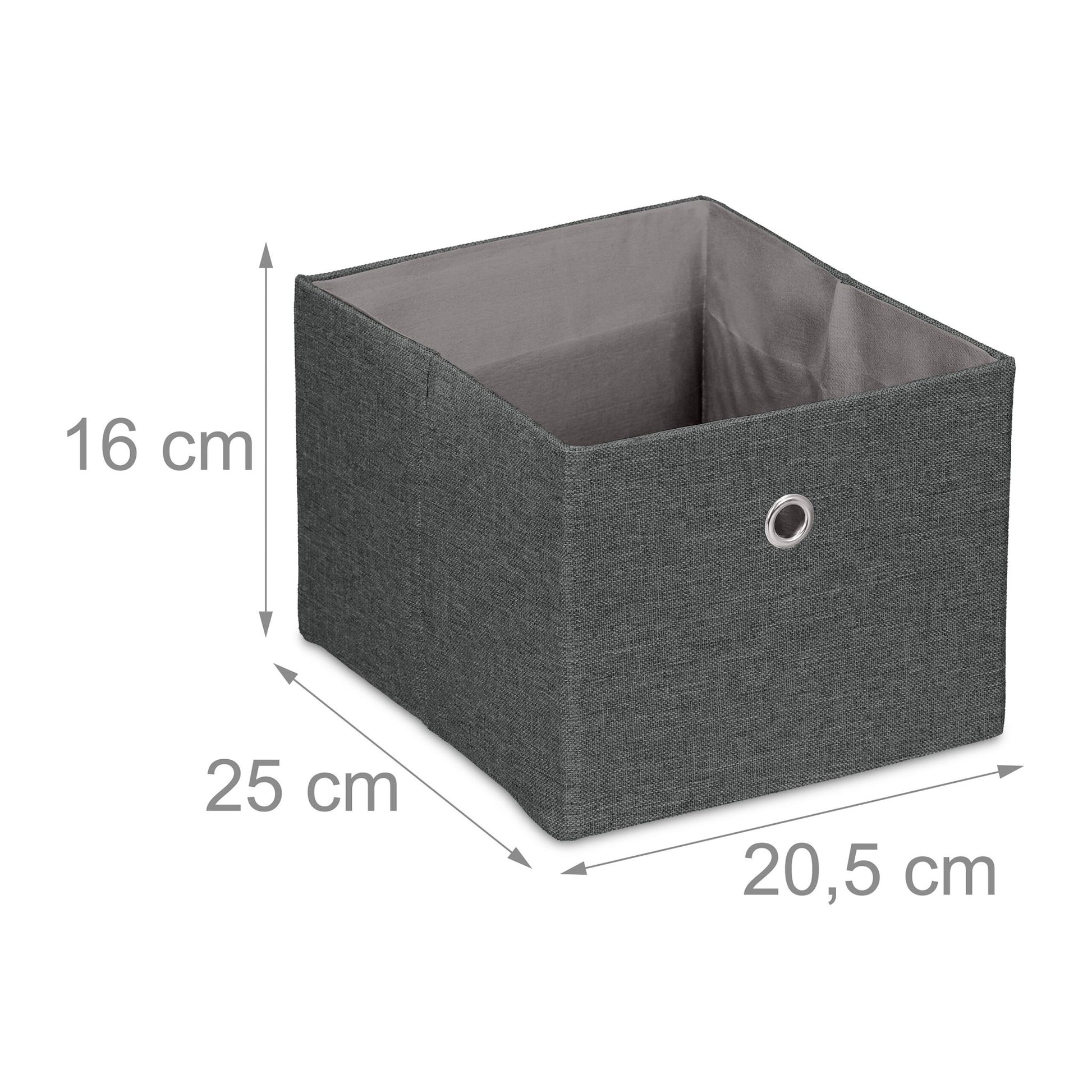 Aufbewahrungsbox 2er-Set Anthrazit-Silber von Relaxdays