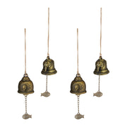 Windspiel Glocken 4er-Set Feng Shui Beige-Gold von Relaxdays