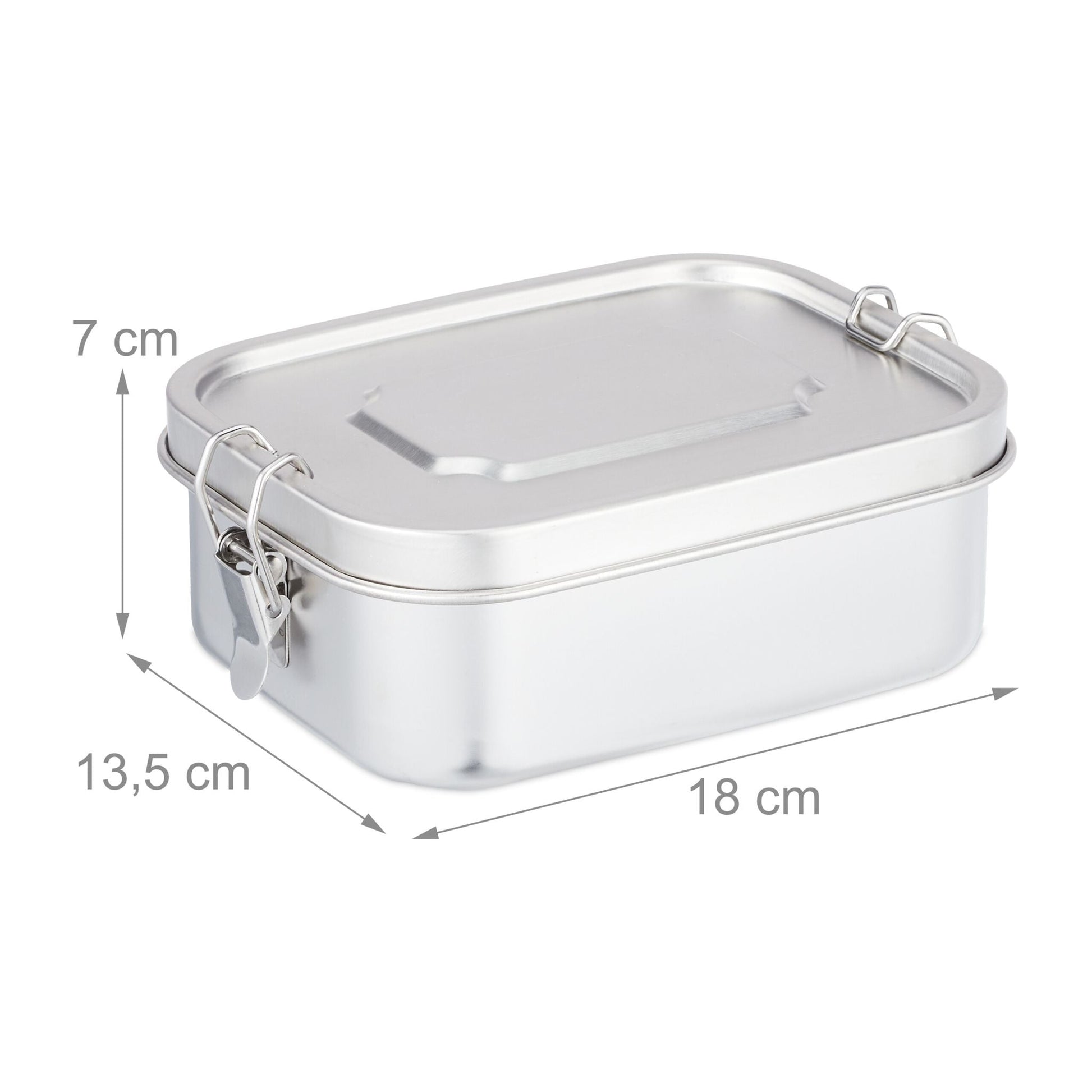 Brotdose Edelstahl Silber von Relaxdays