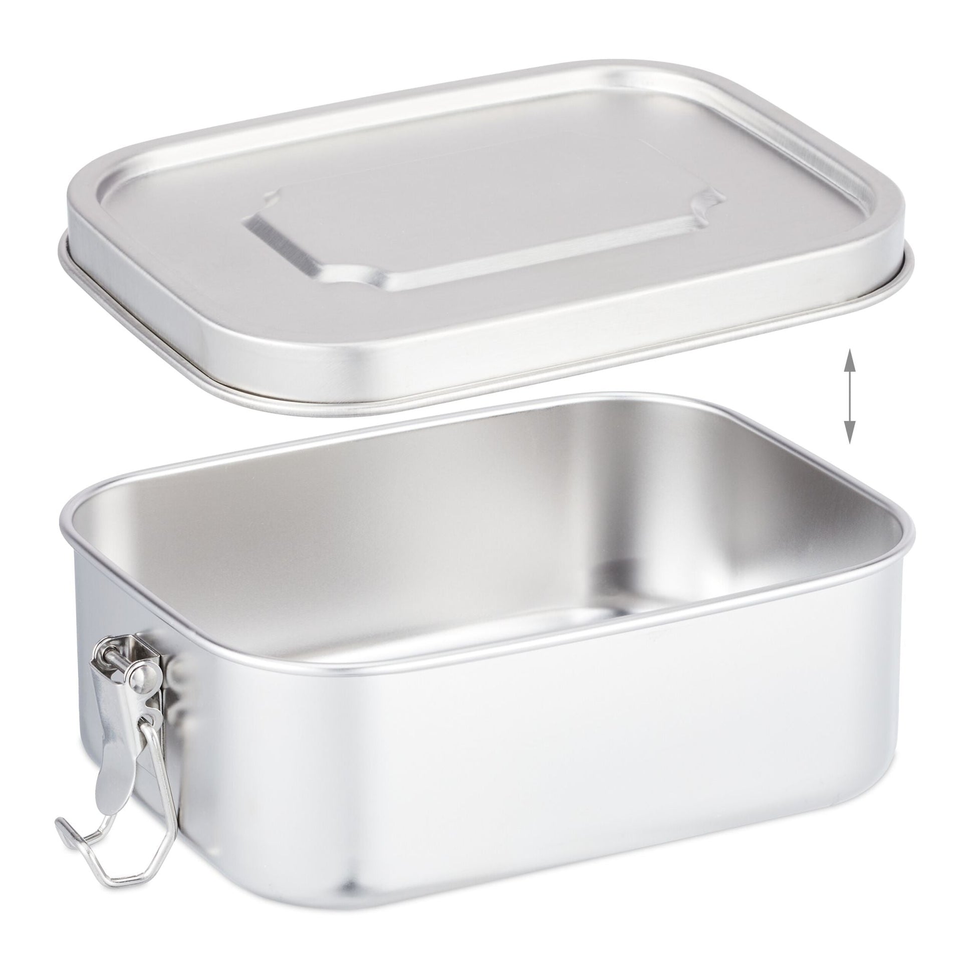 Brotdose Edelstahl Silber von Relaxdays