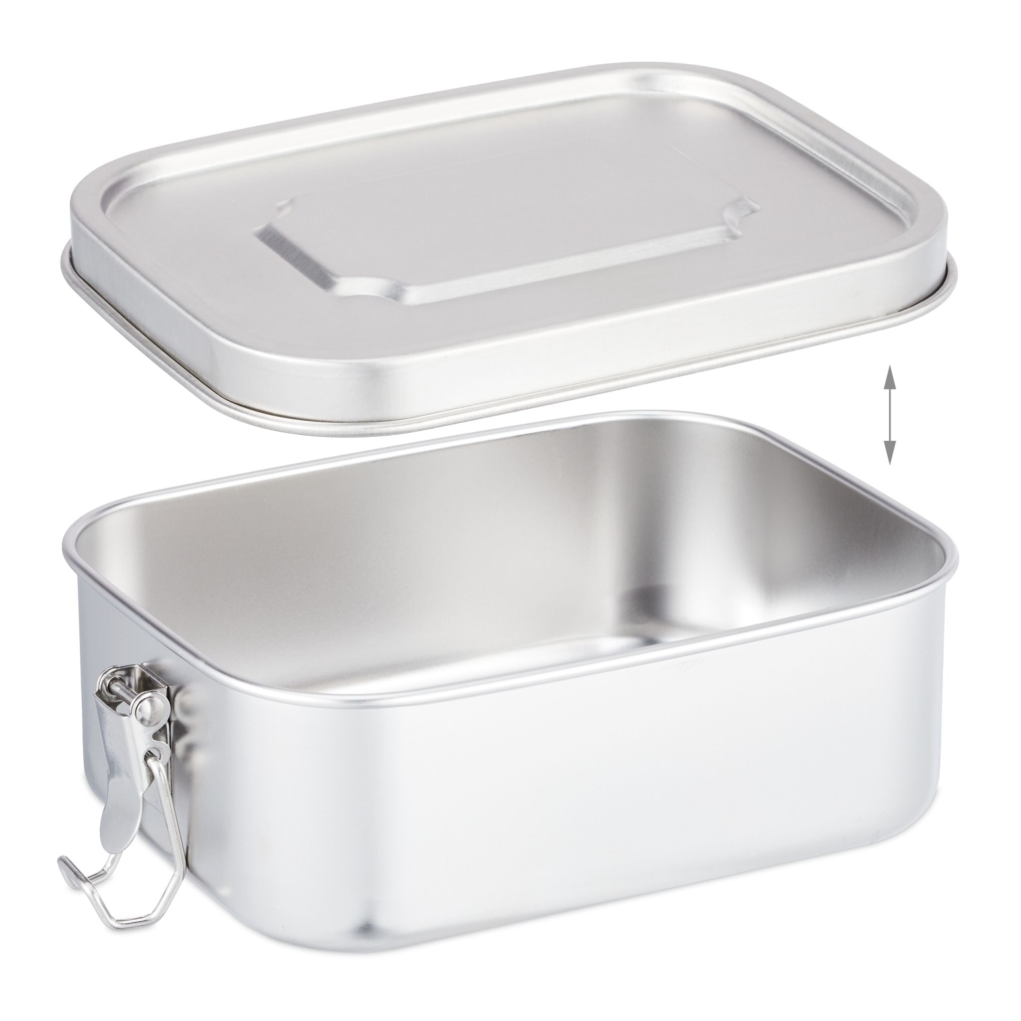 Brotdose Edelstahl Silber von Relaxdays