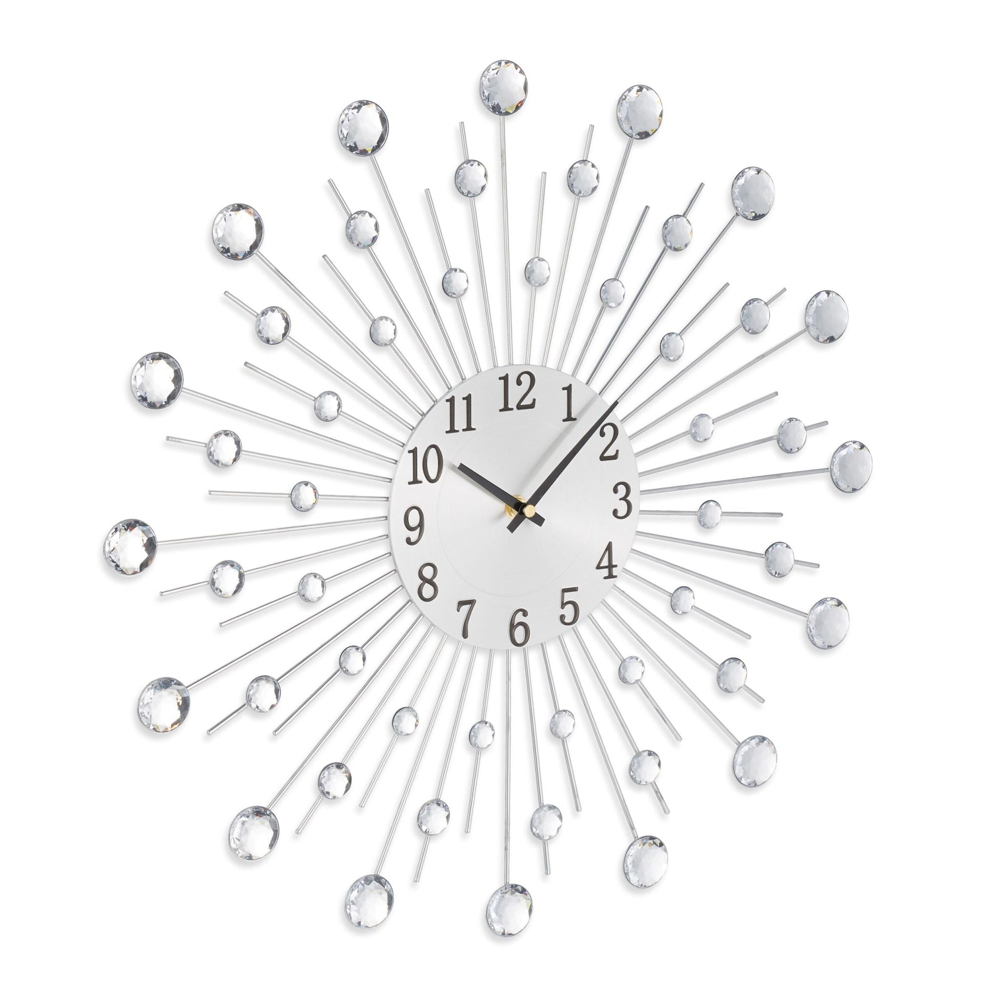 Wanduhr Diamant Ø 50cm Schwarz-Silber von Relaxdays