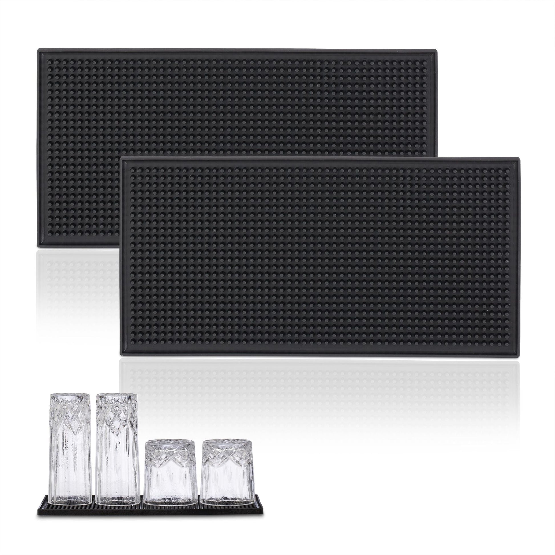 Barmatte 30x15cm 2er-Set Schwarz von Relaxdays