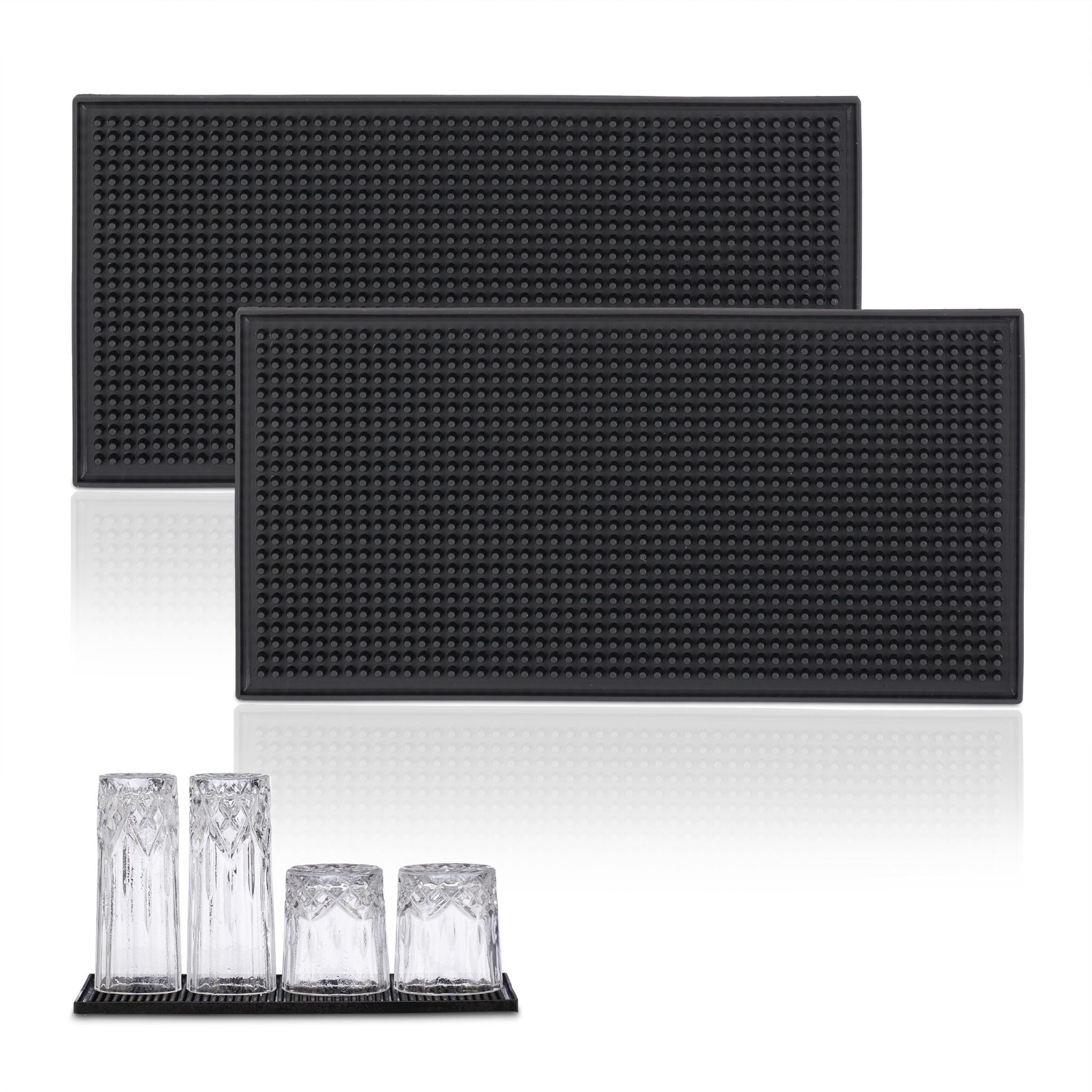 Barmatte 30x15cm 2er-Set Schwarz von Relaxdays