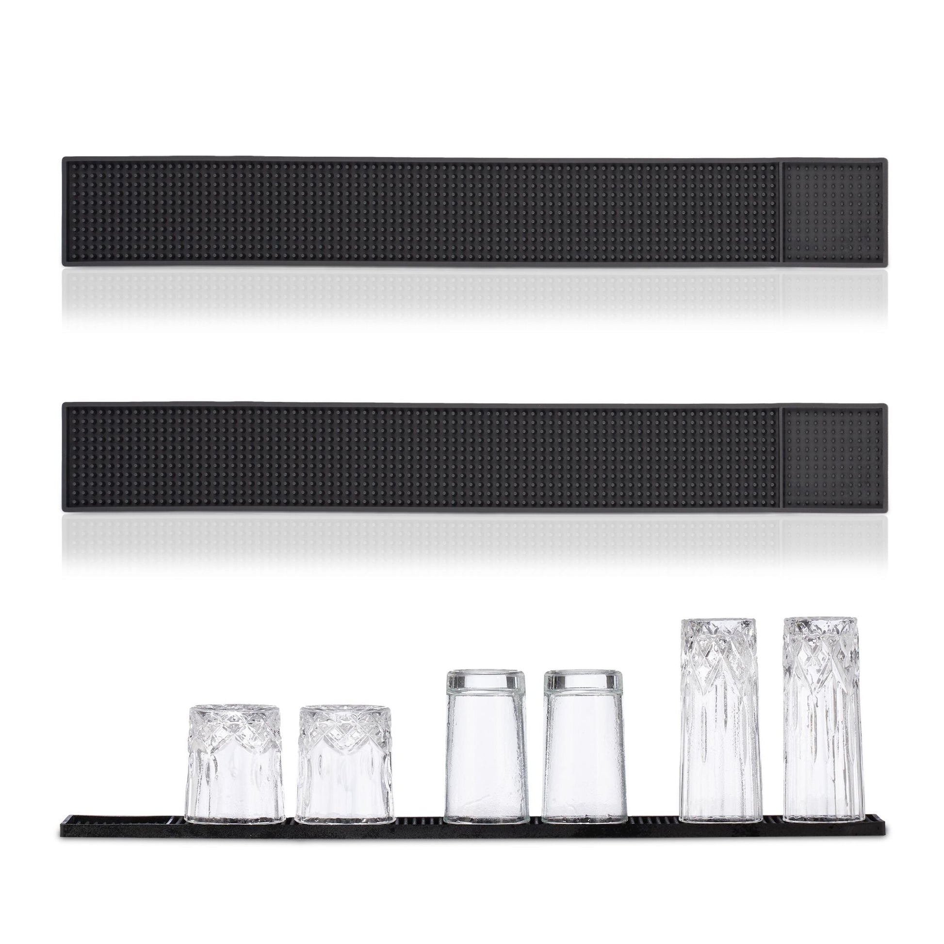 Barmatte 60x8cm 2er-Set Schwarz von Relaxdays