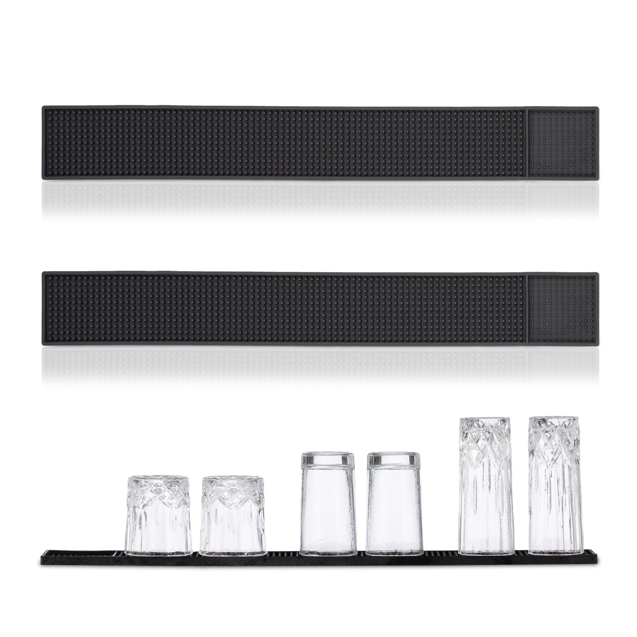Barmatte 60x8cm 2er-Set Schwarz von Relaxdays