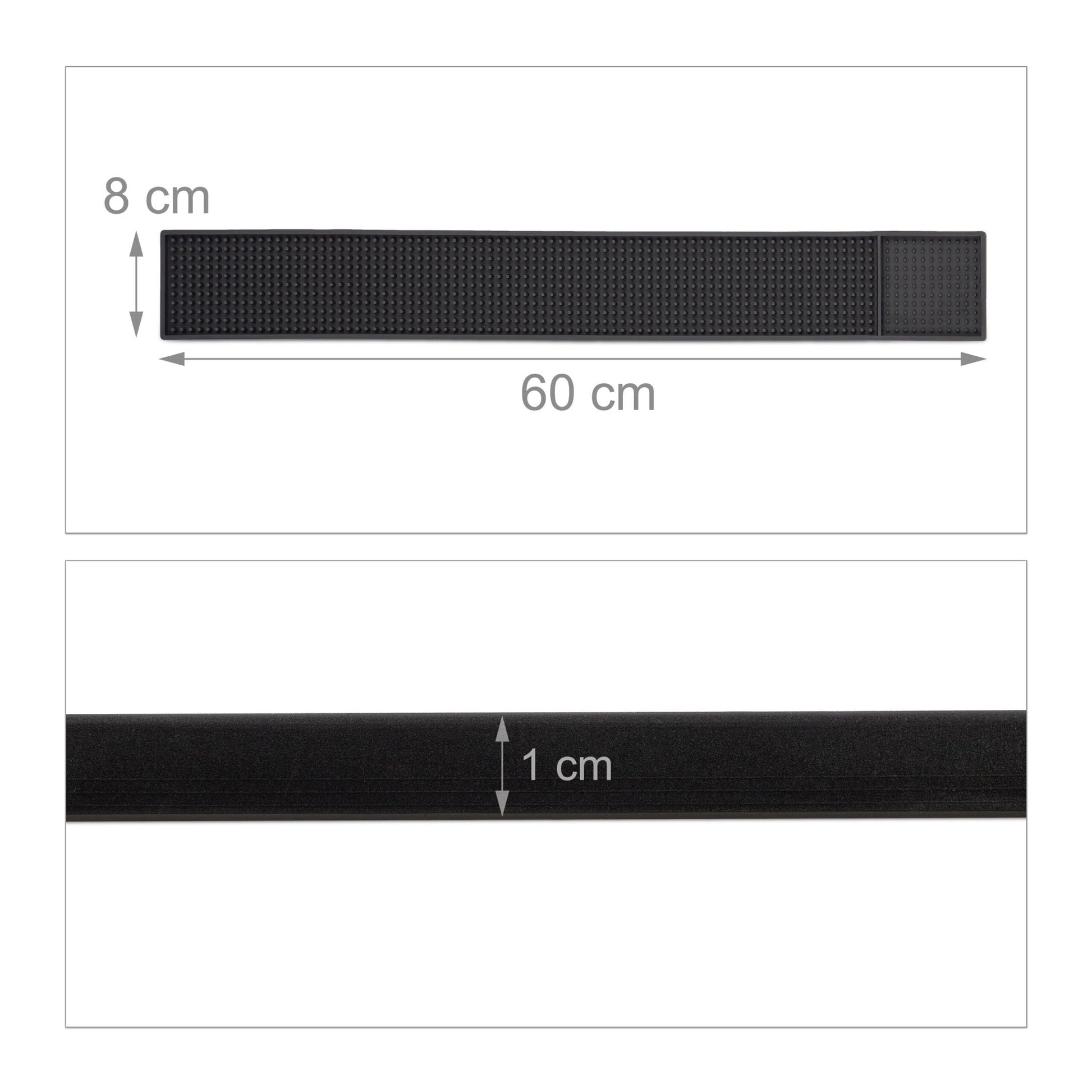 Barmatte 60x8cm 2er-Set Schwarz von Relaxdays