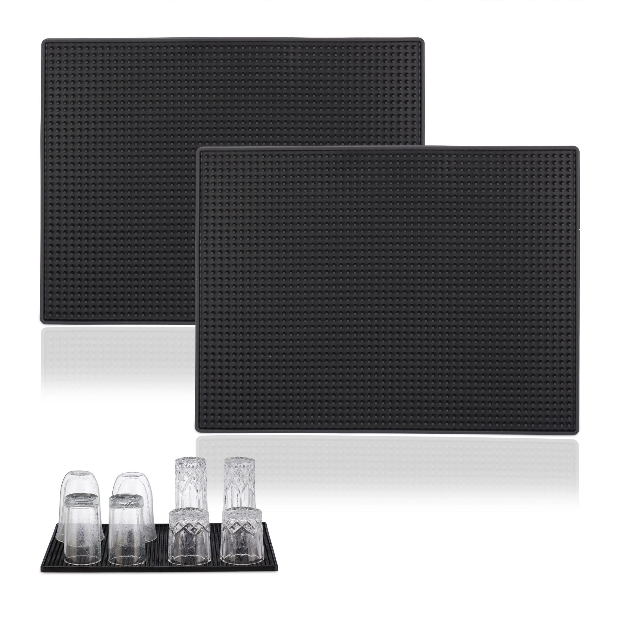 Barmatte 40x30cm 2er-Set Schwarz von Relaxdays