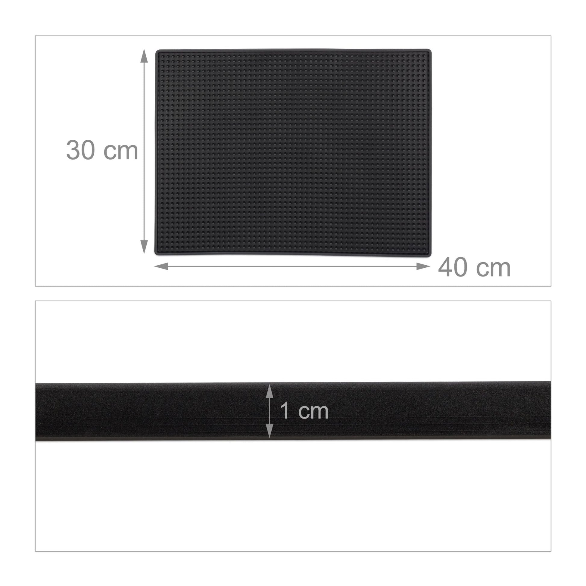 Barmatte 40x30cm 2er-Set Schwarz von Relaxdays