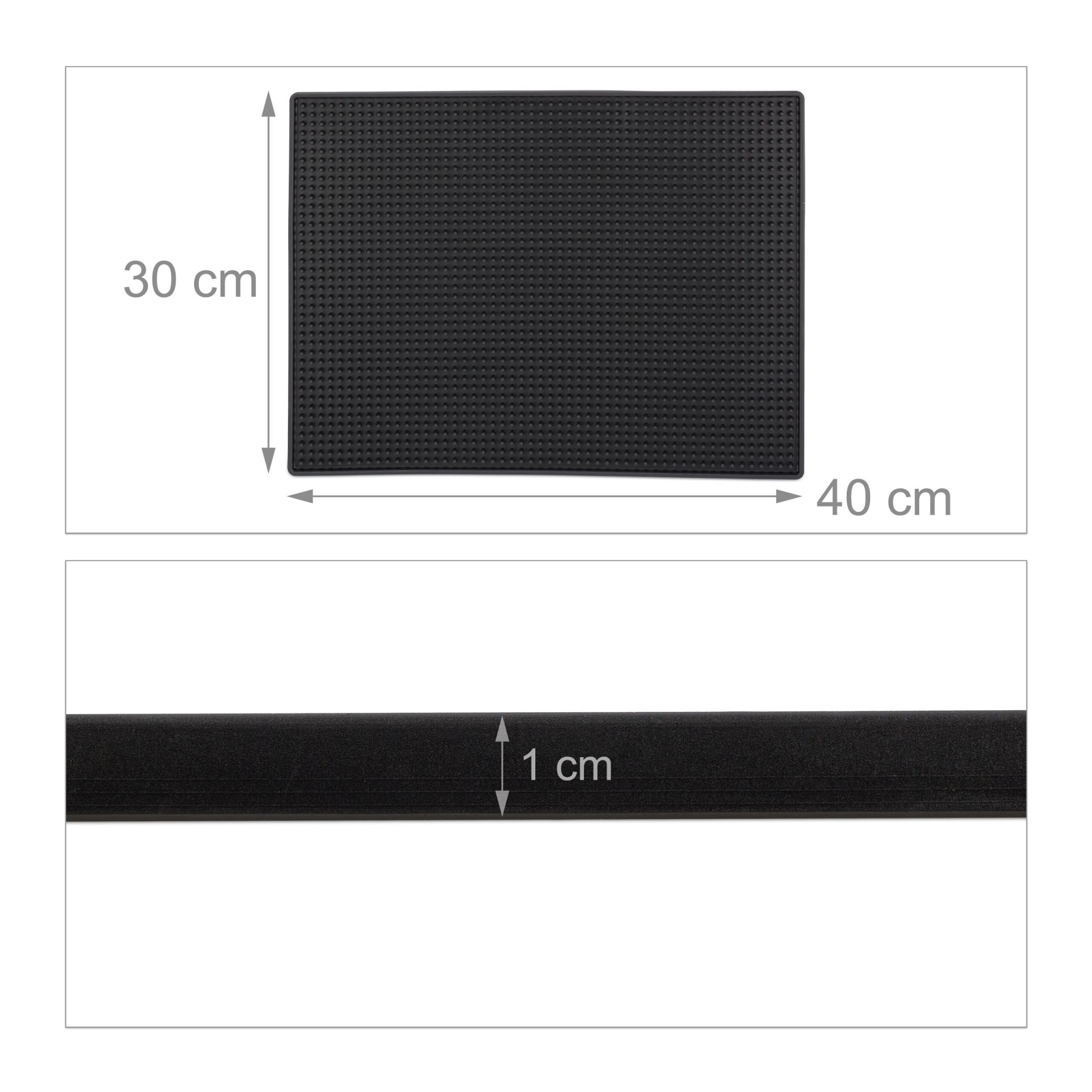 Barmatte 40x30cm 2er-Set Schwarz von Relaxdays