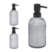 Glas Seifenspender 3er-Set Schwarz von Relaxdays