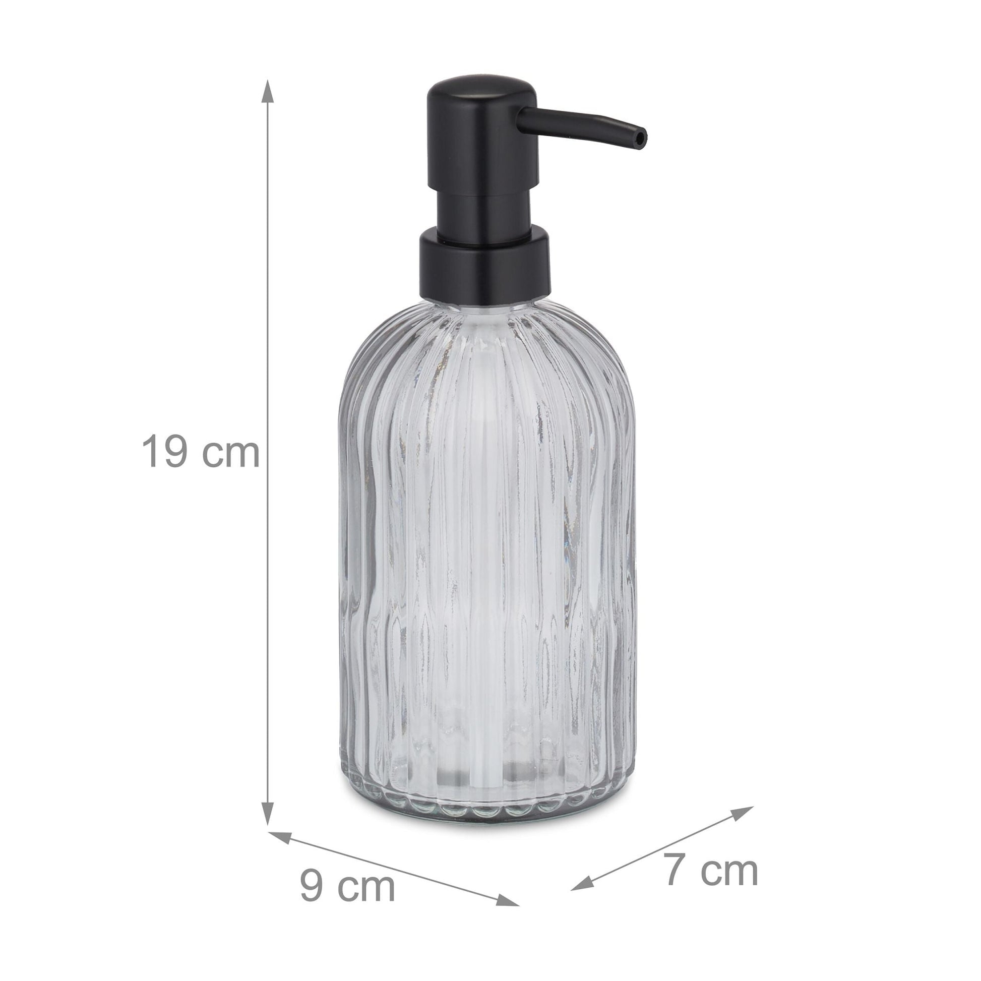 Glas Seifenspender 3er-Set Schwarz von Relaxdays