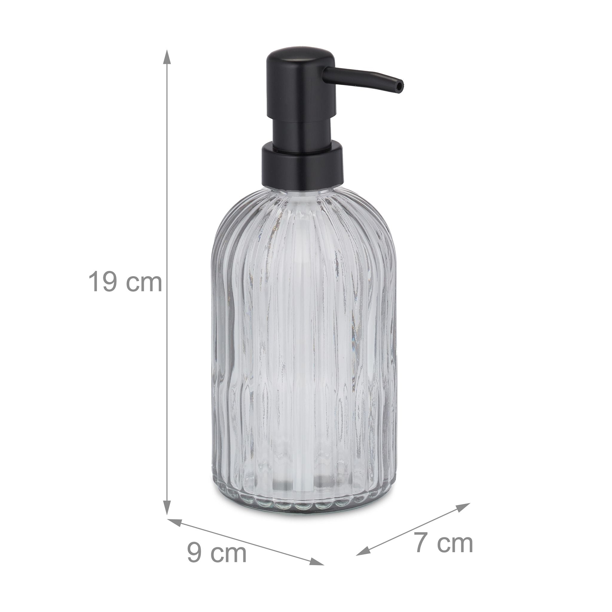 Glas Seifenspender 3er-Set Schwarz von Relaxdays