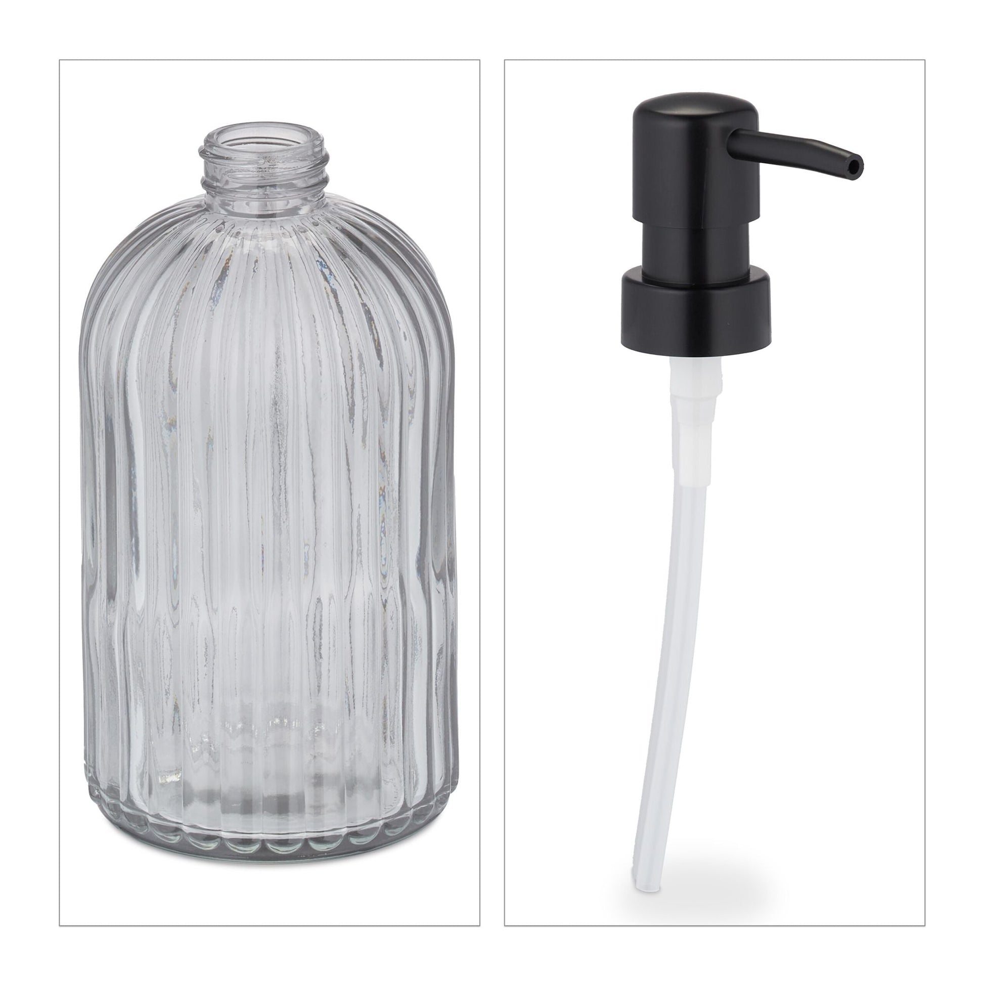 Glas Seifenspender 3er-Set Schwarz von Relaxdays