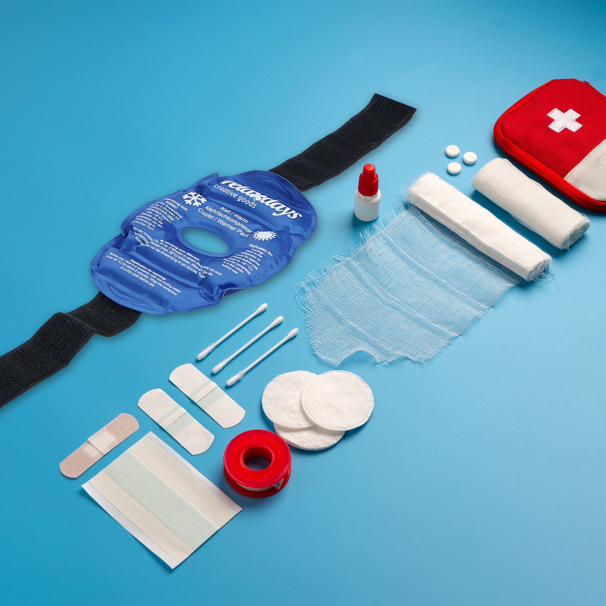 Knie Kühlpads 4er-Set Weiss-Blau-Schwarz von Relaxdays