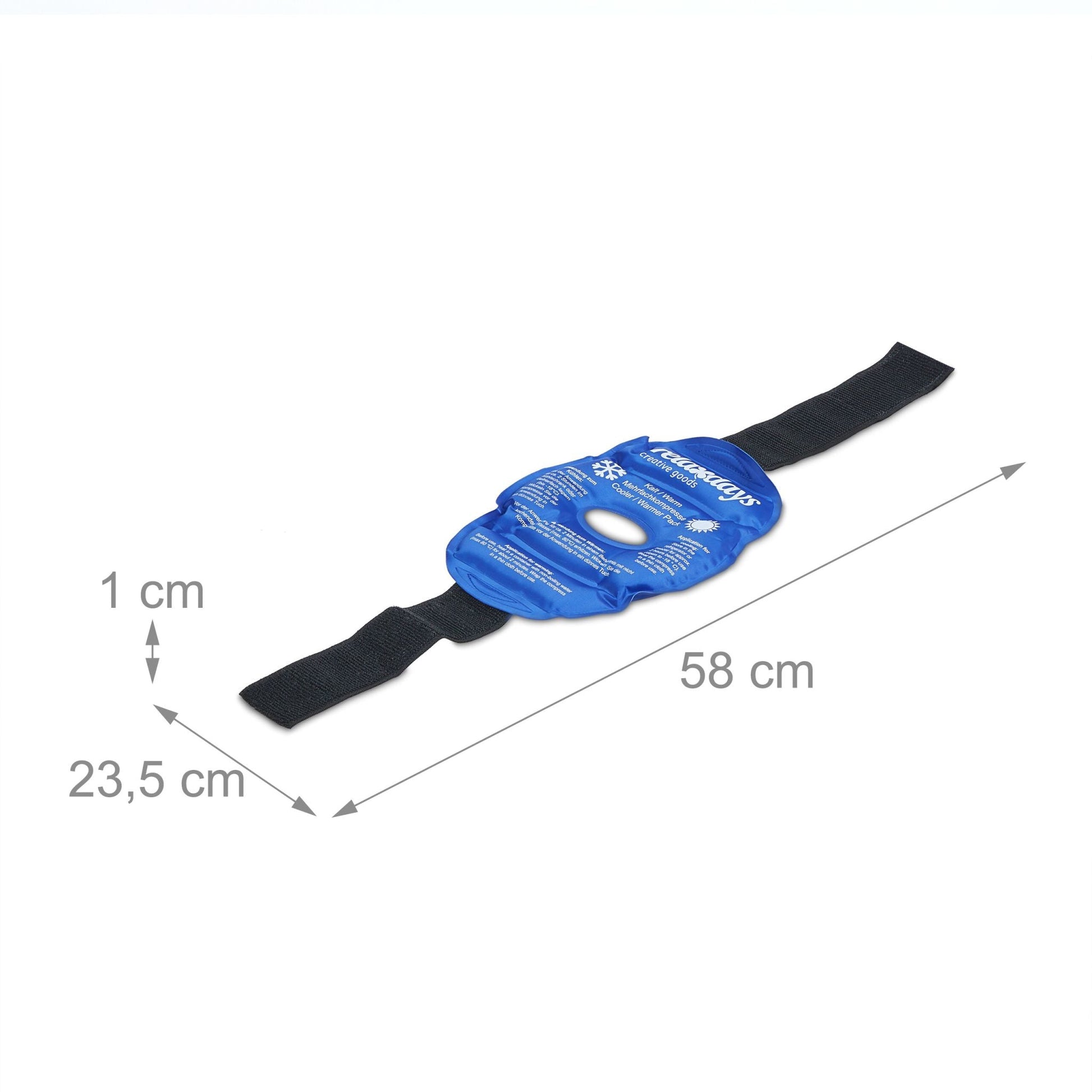 Knie Kühlpads 4er-Set Weiss-Blau-Schwarz von Relaxdays