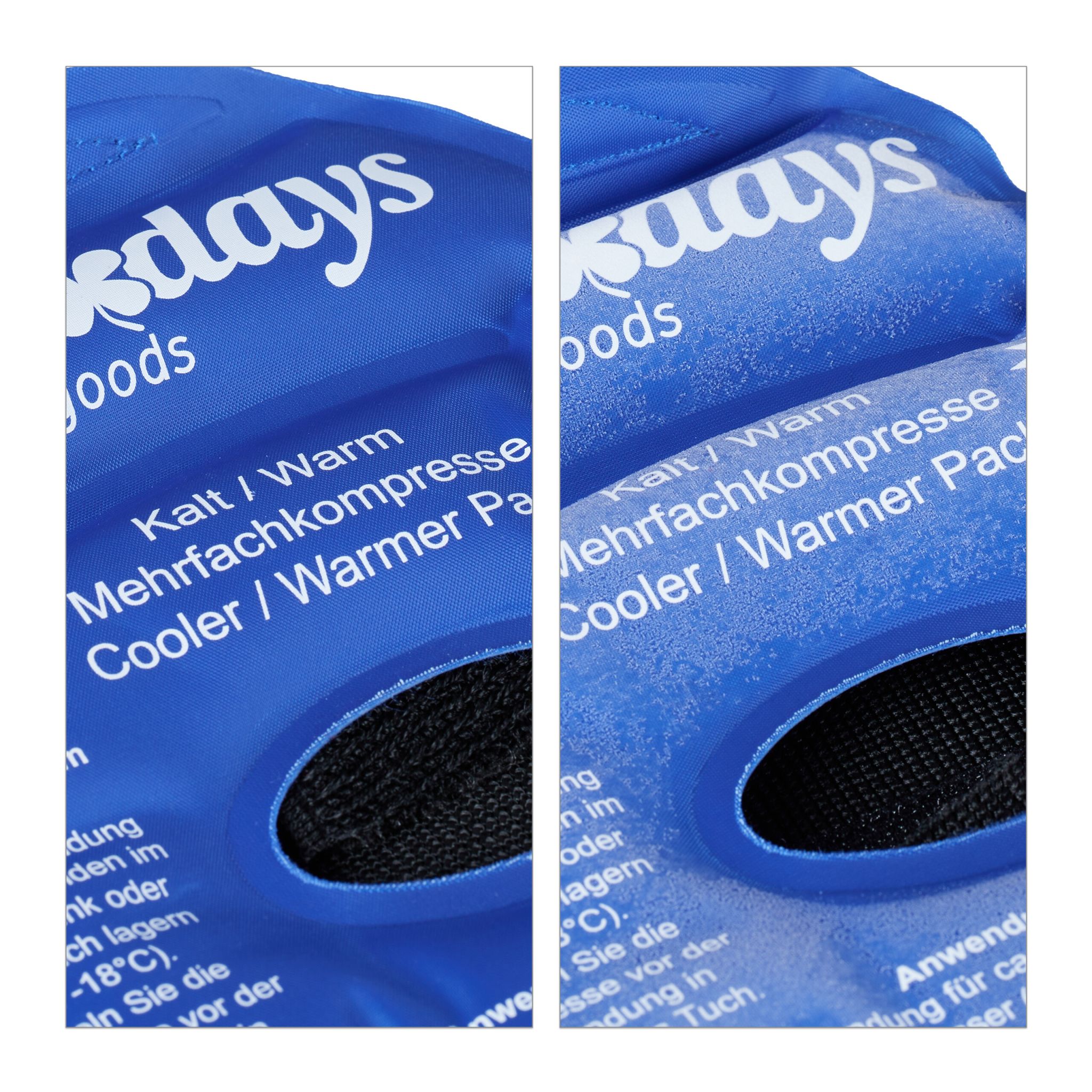 Knie Kühlpads 4er-Set Weiss-Blau-Schwarz von Relaxdays