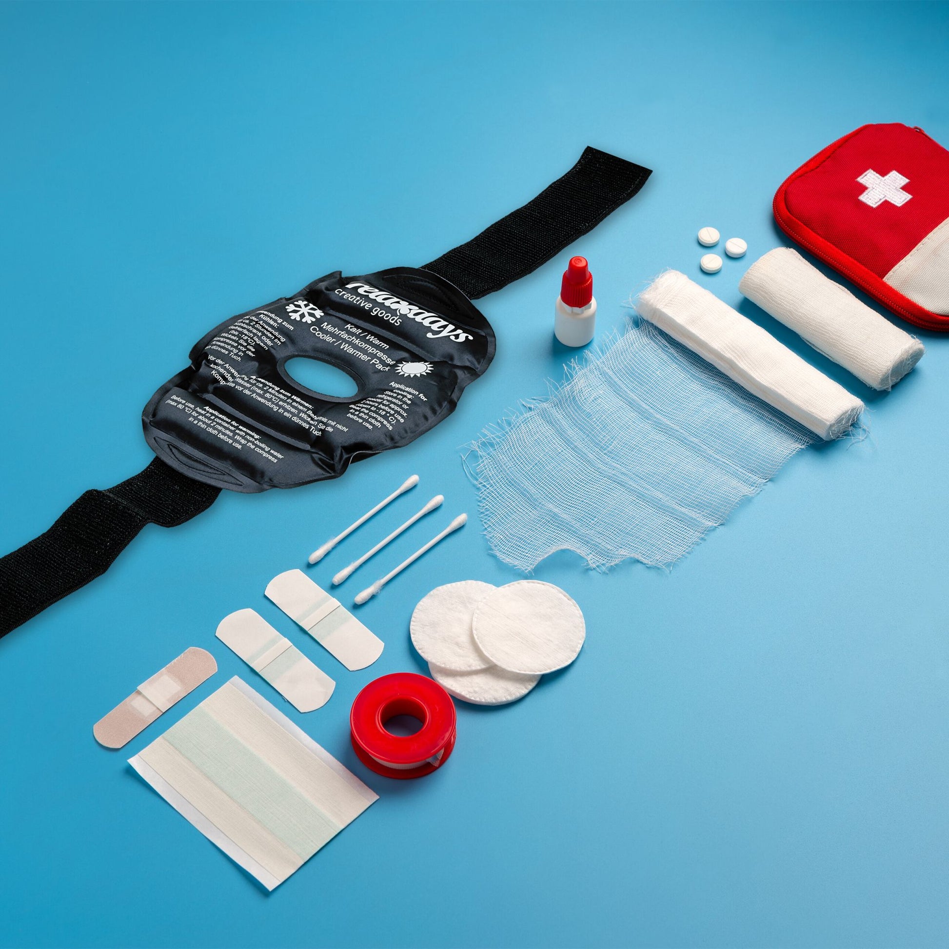 Knie Kühlpads 4er-Set Weiss-Schwarz von Relaxdays
