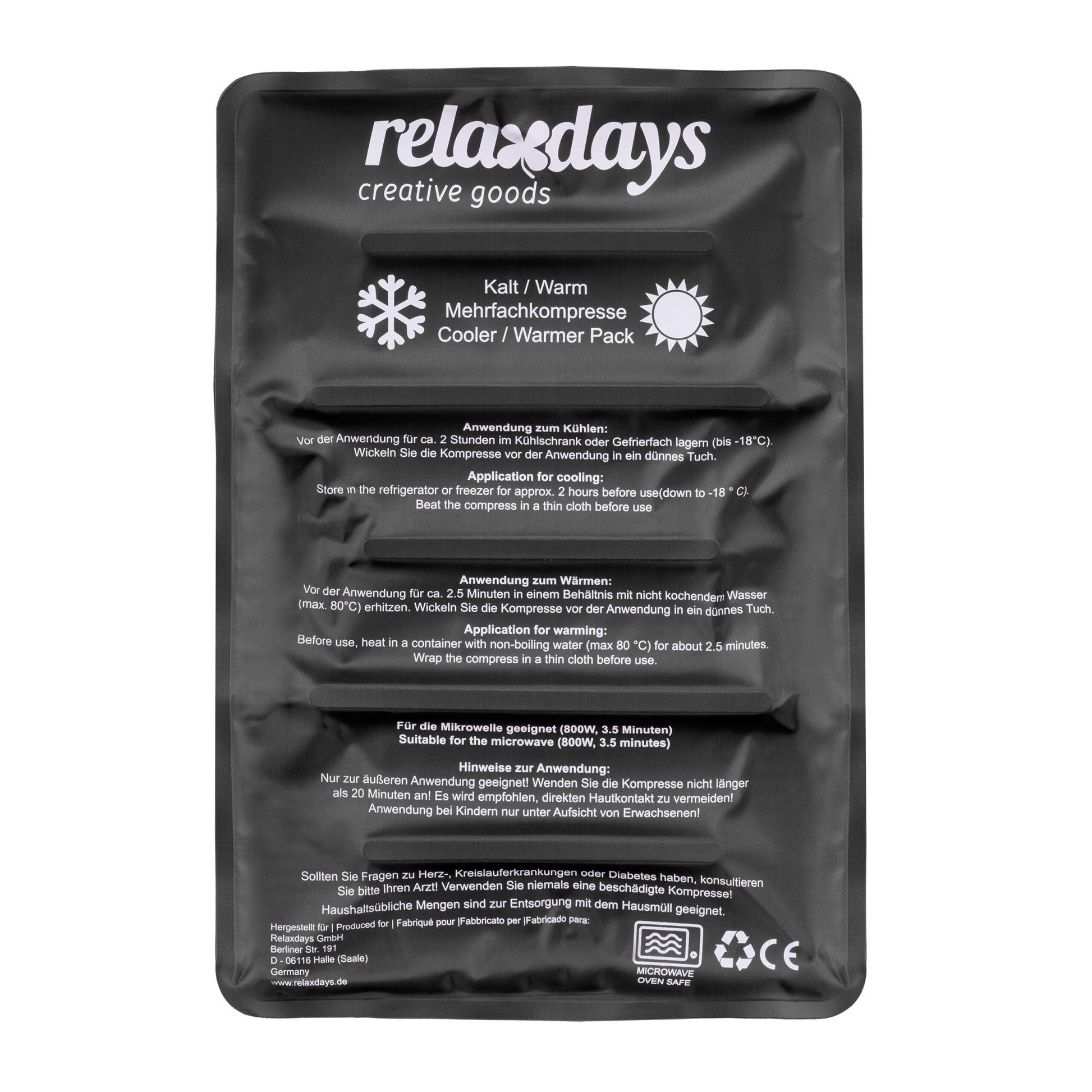 Grosses Kühlpad Weiss-Schwarz von Relaxdays