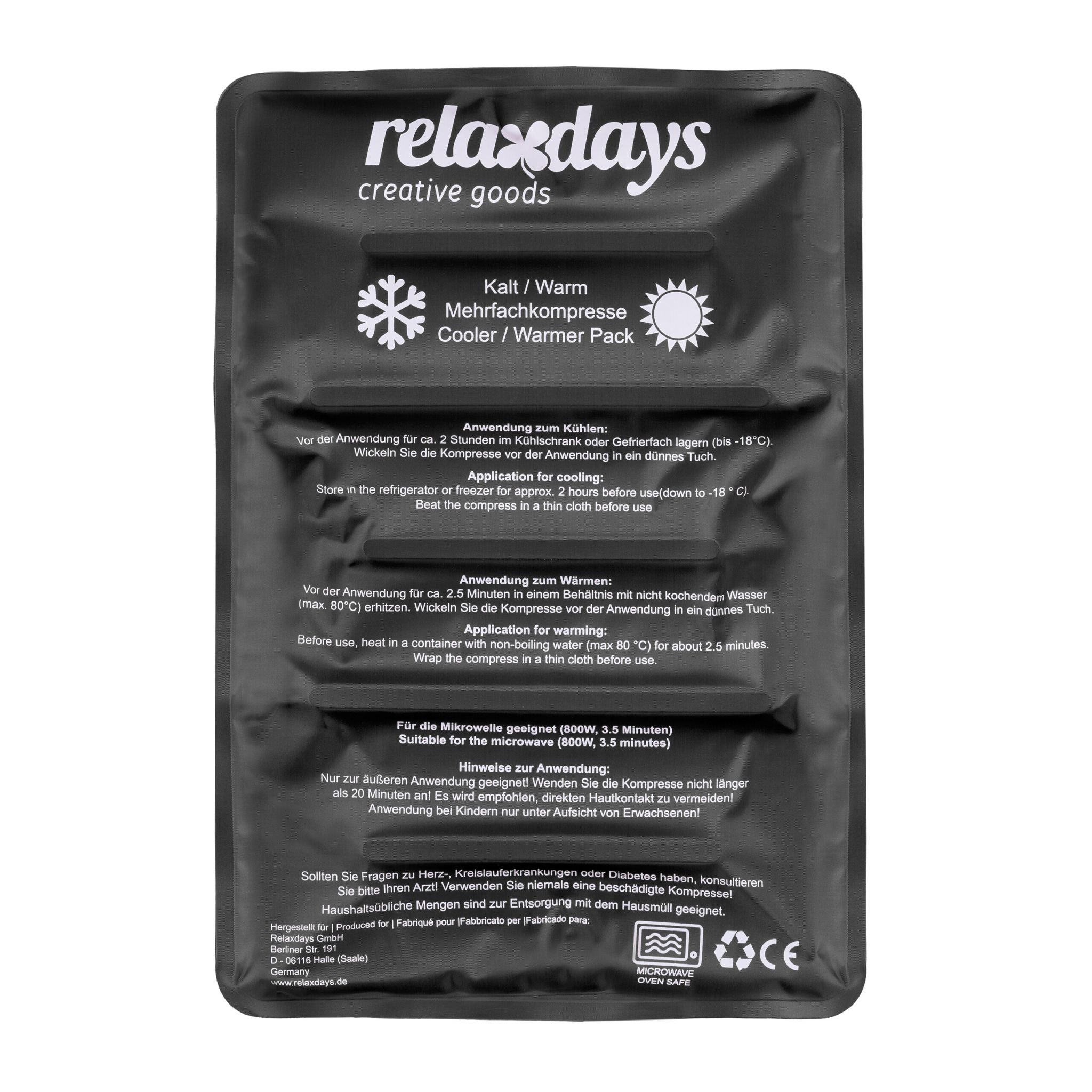 Grosses Kühlpad Weiss-Schwarz von Relaxdays