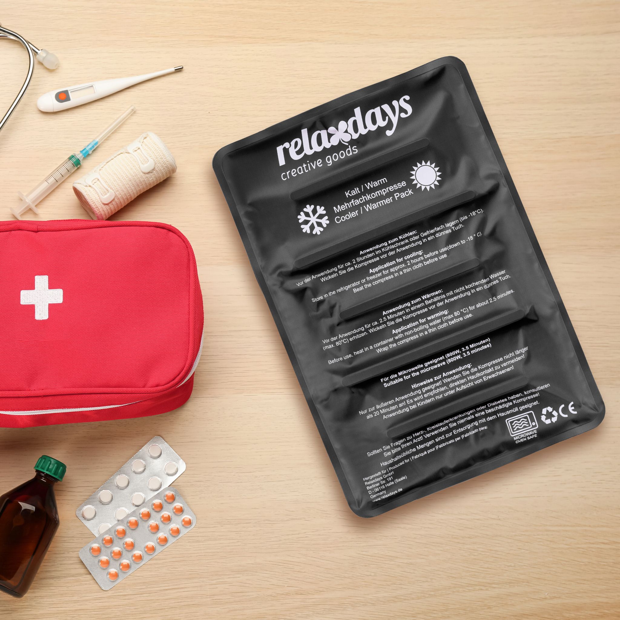 Grosses Kühlpad Weiss-Schwarz von Relaxdays