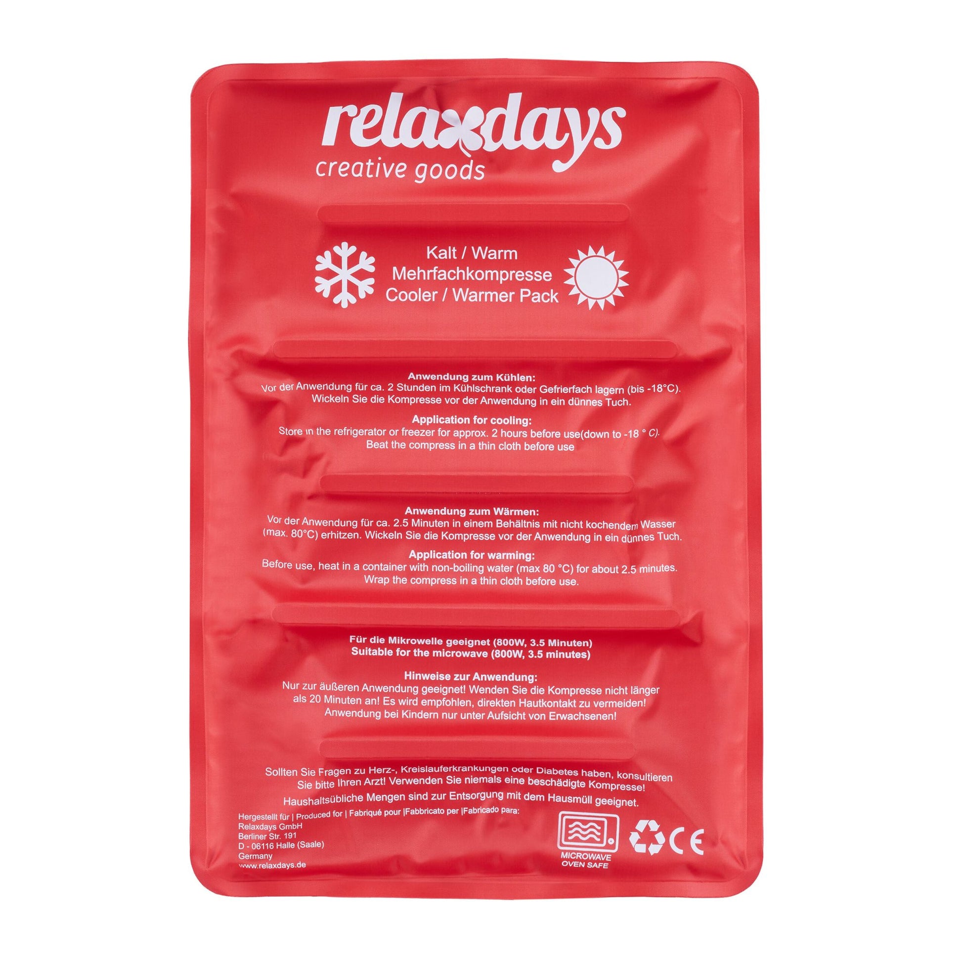 Grosses Kühlpad Weiss-Rot von Relaxdays