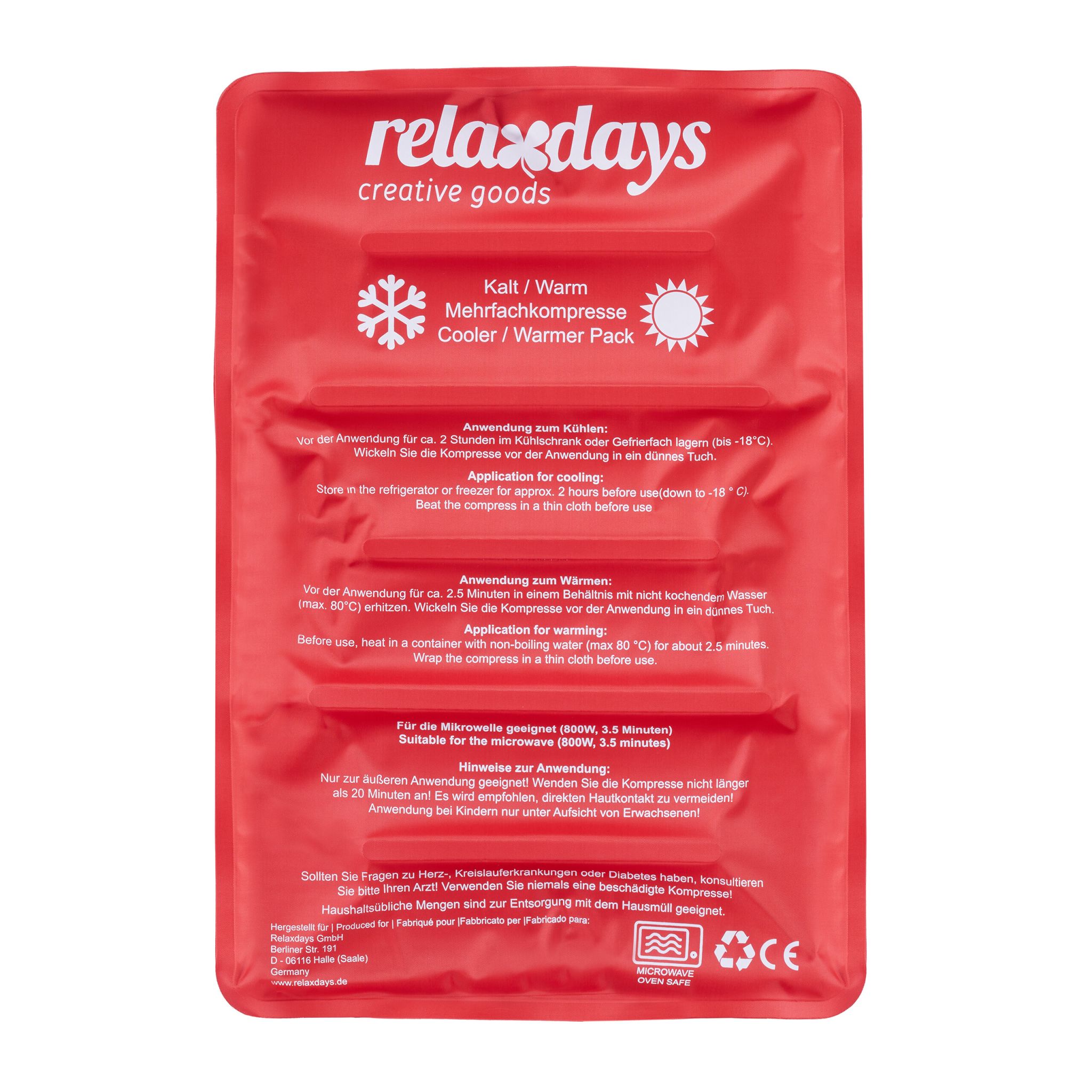 Grosses Kühlpad Weiss-Rot von Relaxdays