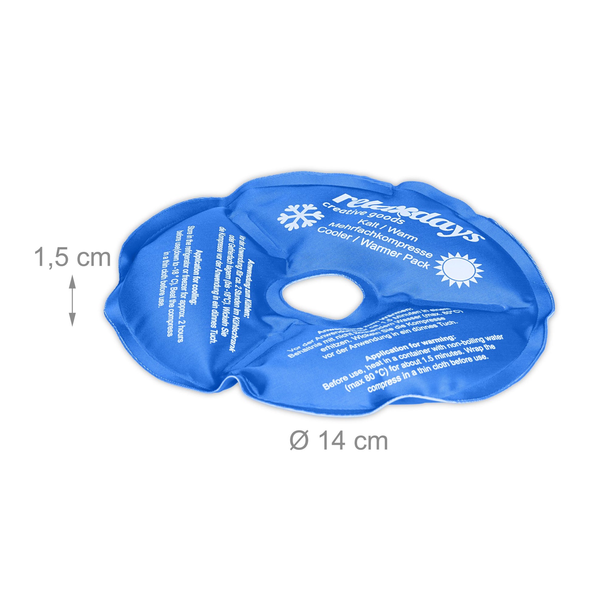 Knie Kühlpads 4er-Set Weiss-Blau von Relaxdays