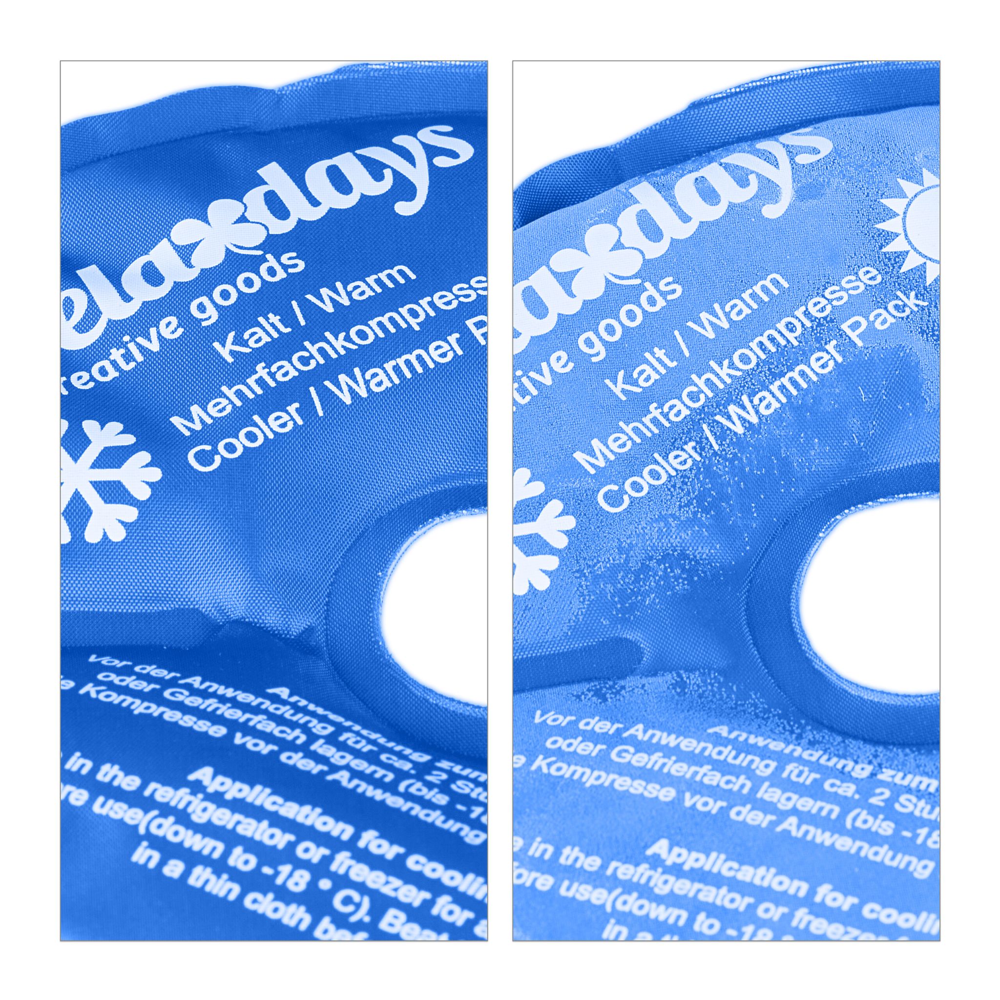 Knie Kühlpads 4er-Set Weiss-Blau von Relaxdays