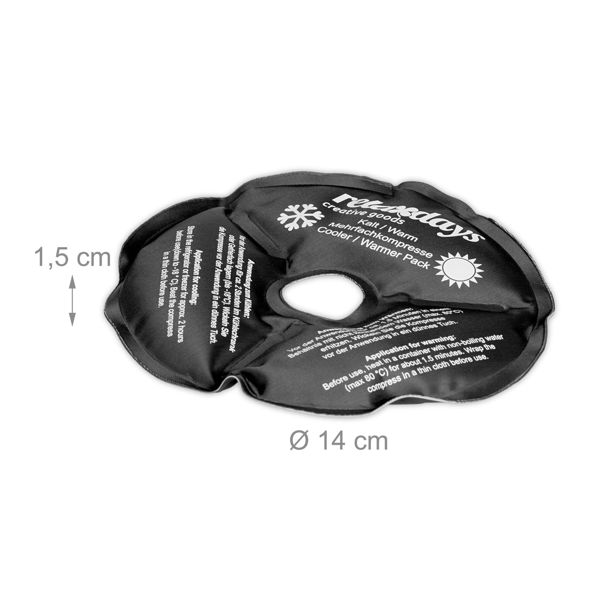 Knie Kühlpads 4er-Set Weiss-Schwarz von Relaxdays