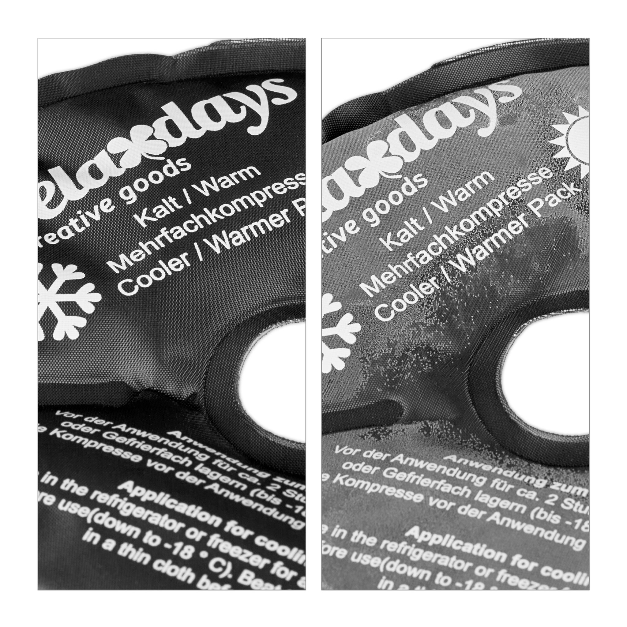 Knie Kühlpads 4er-Set Weiss-Schwarz von Relaxdays