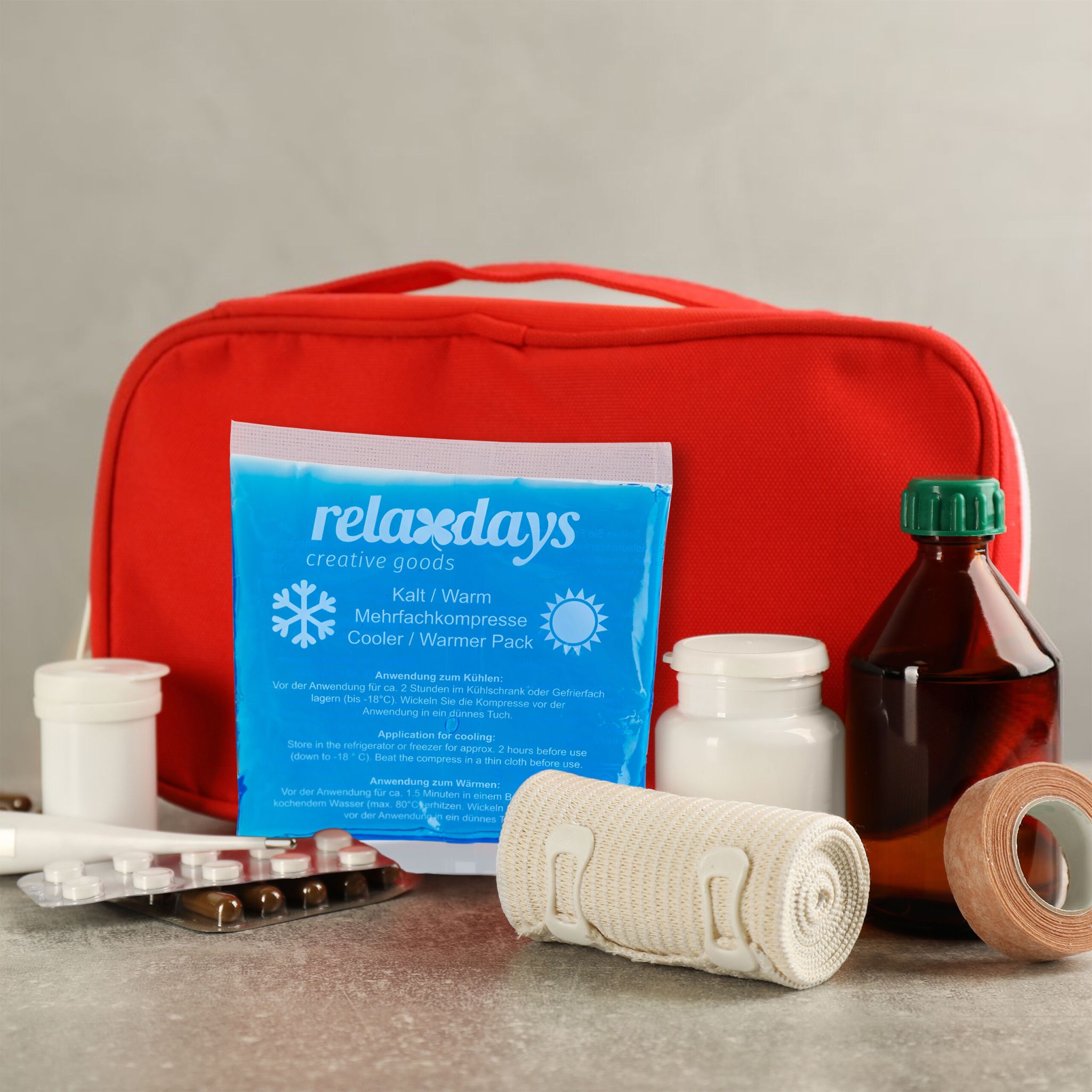 Kühlpads rechteckig 16er-Set Weiss-Blau von Relaxdays