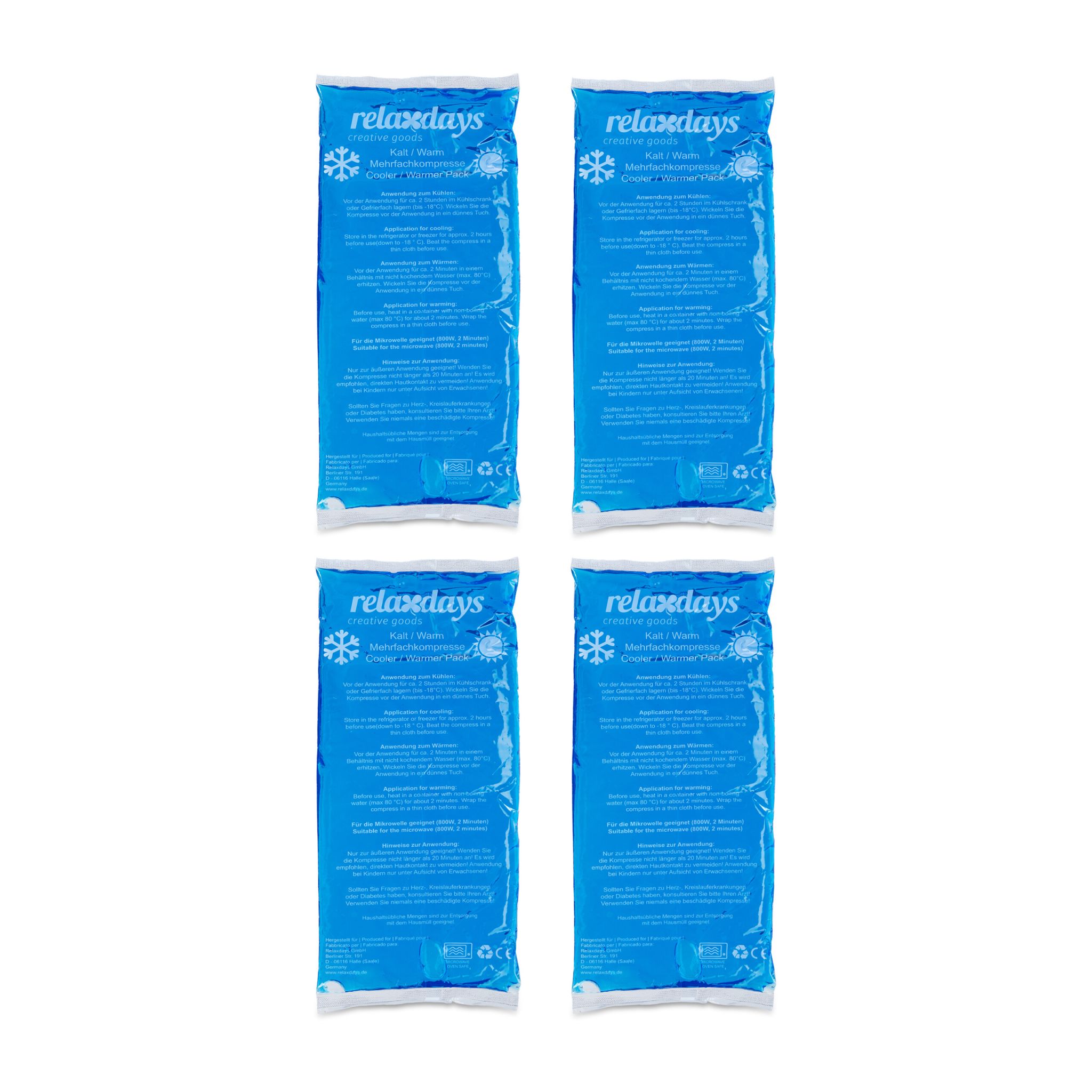 Kühlpads rechteckig 4er-Set Weiss-Blau von Relaxdays