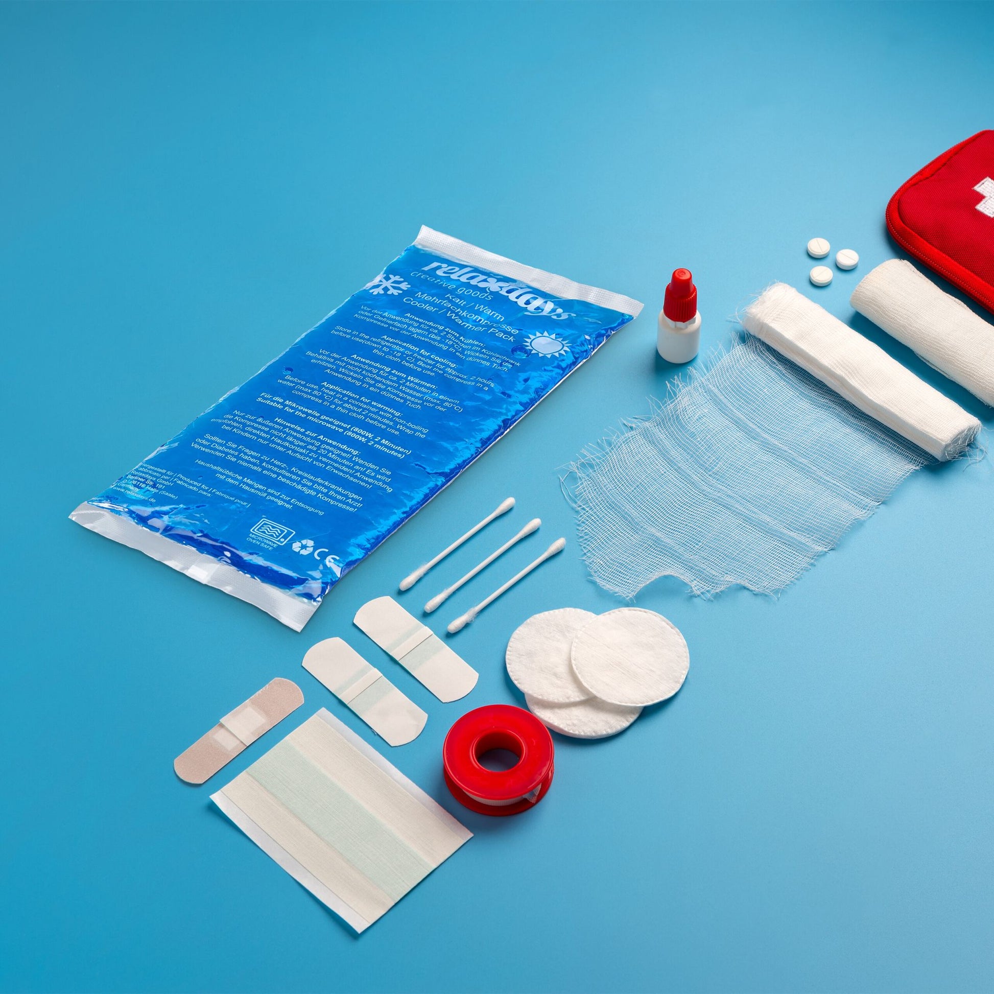 Kühlpads rechteckig 4er-Set Weiss-Blau von Relaxdays