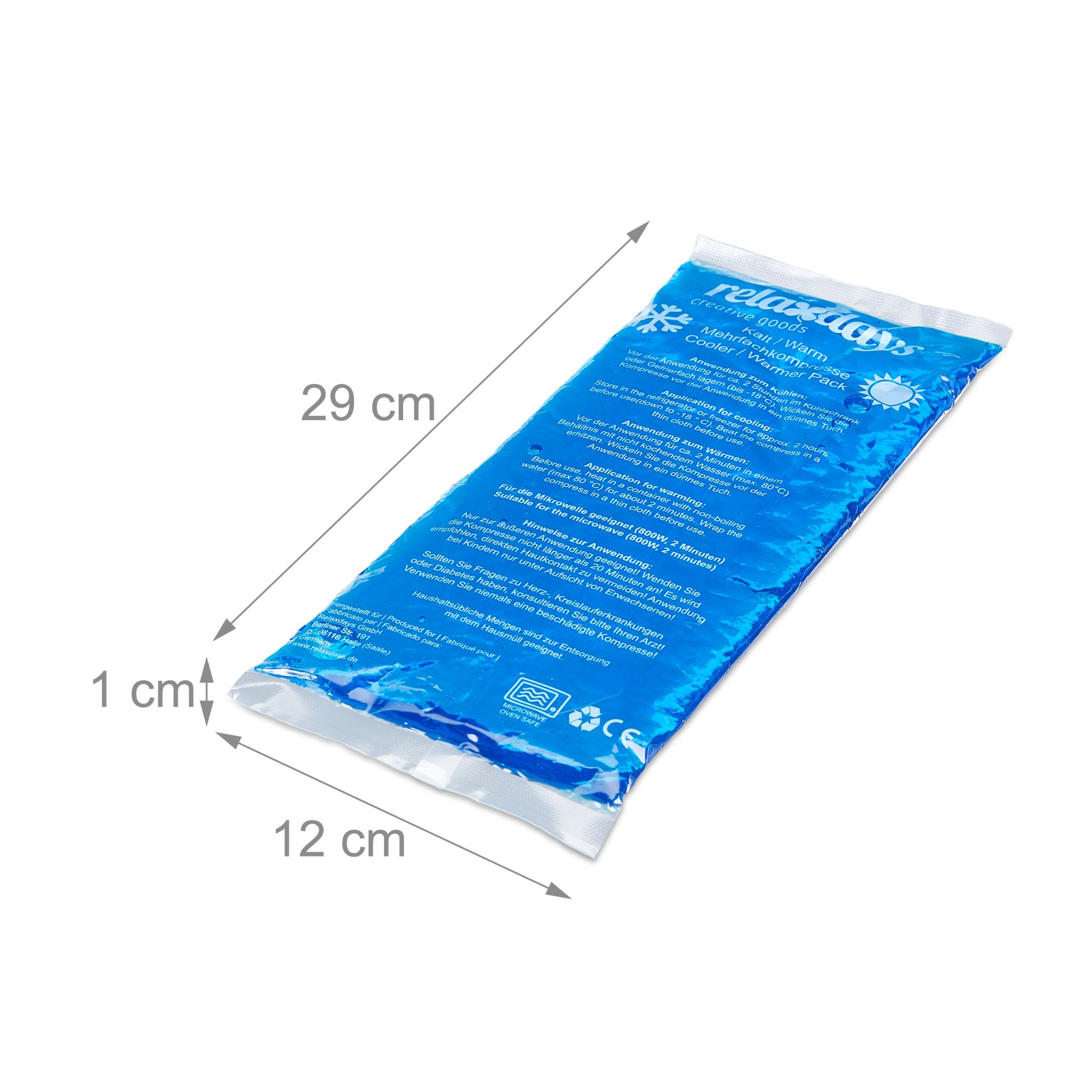 Kühlpads rechteckig 4er-Set Weiss-Blau von Relaxdays