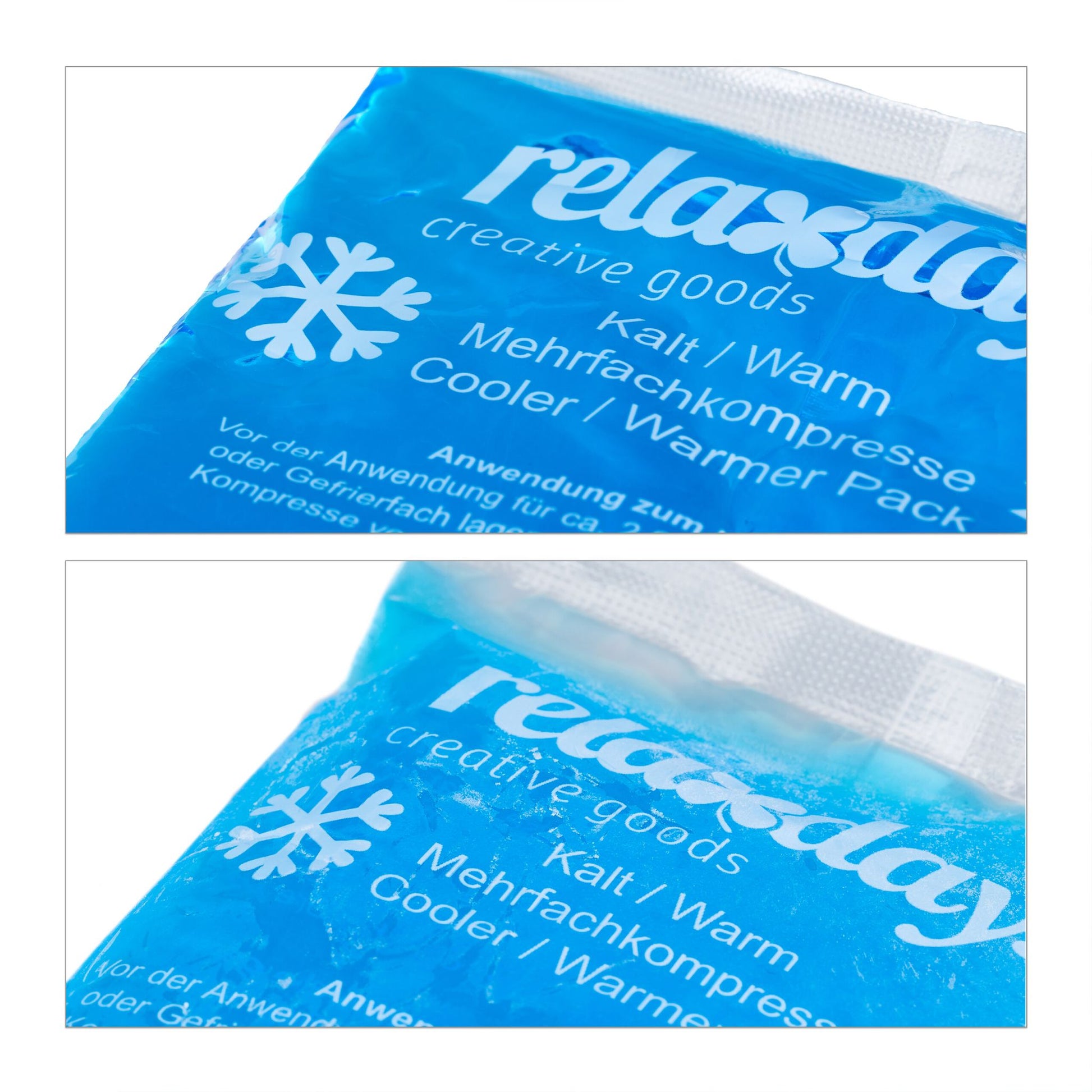 Kühlpads rechteckig 4er-Set Weiss-Blau von Relaxdays