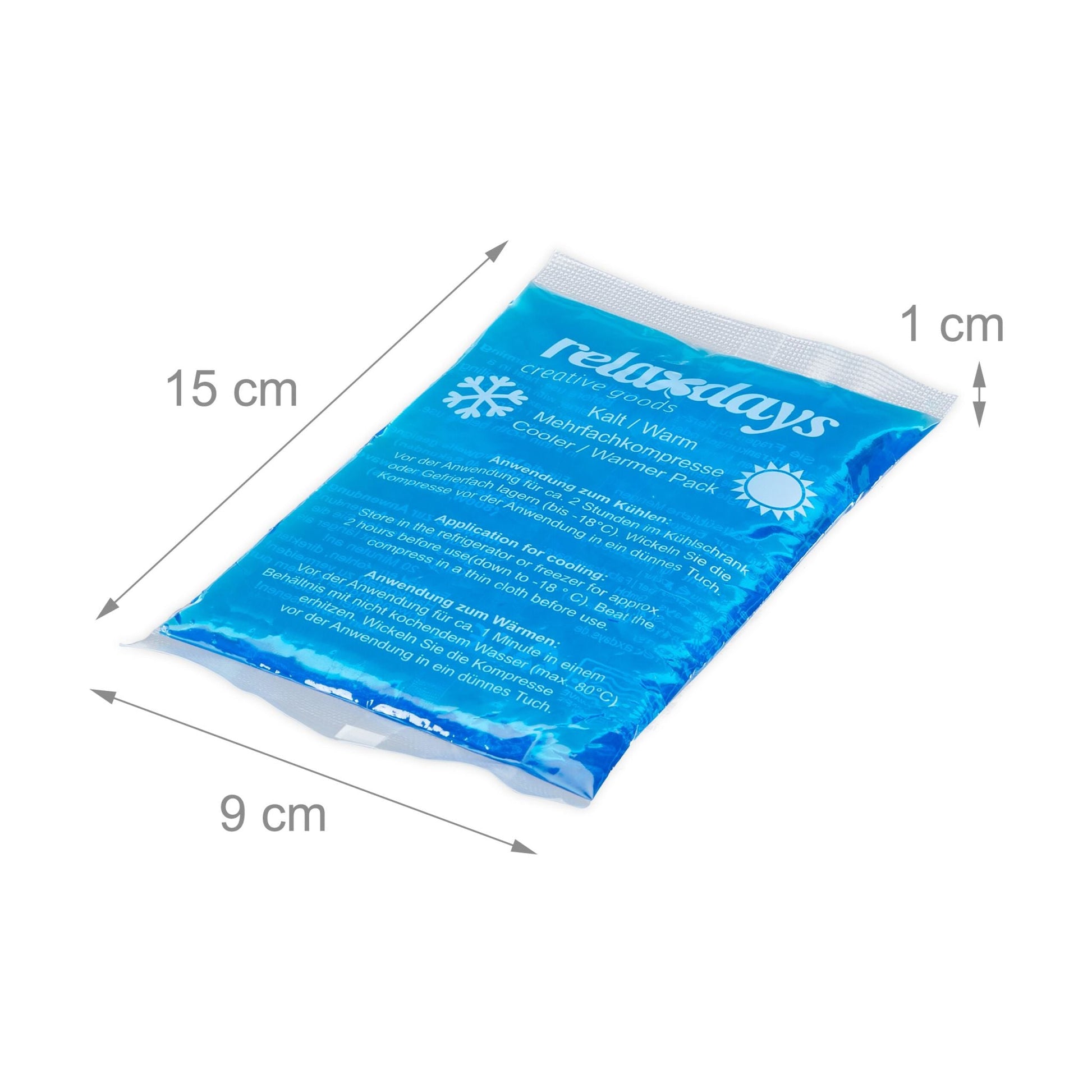 Rechteckige Kühlpads 12er-Set Blau von Relaxdays