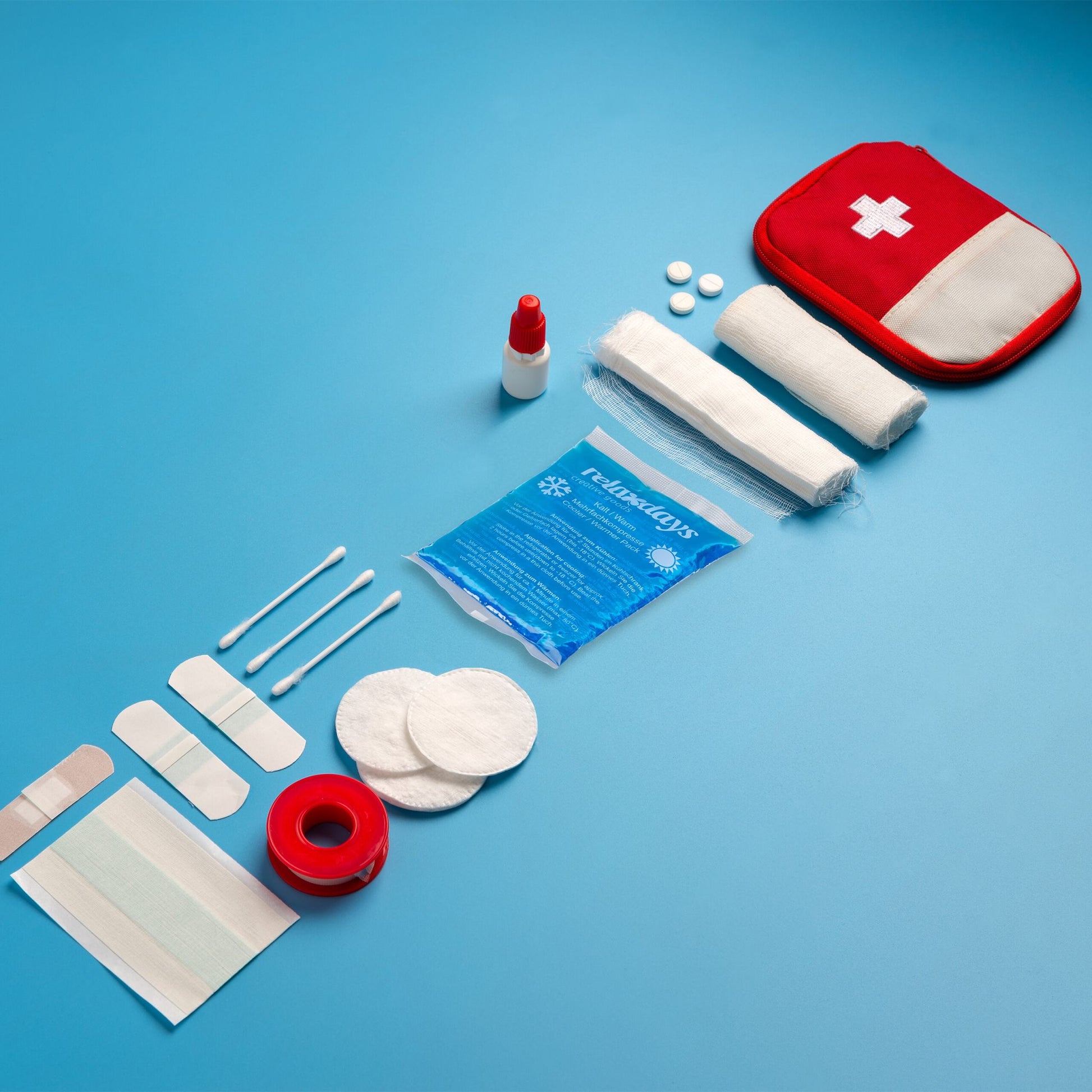 Rechteckige Kühlpads 16er-Set Blau von Relaxdays