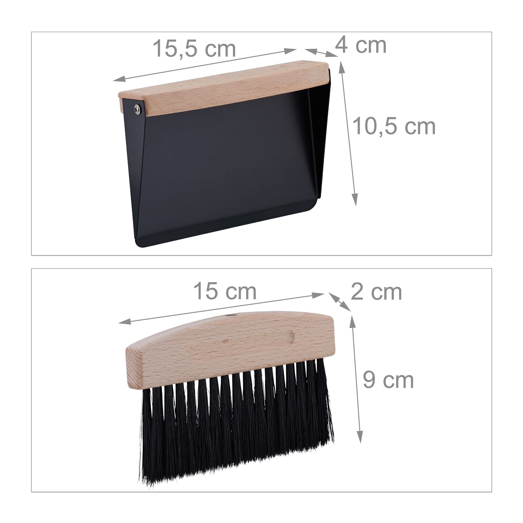 Tischkehrset Metall und Holz Hellbraun-Schwarz von Relaxdays