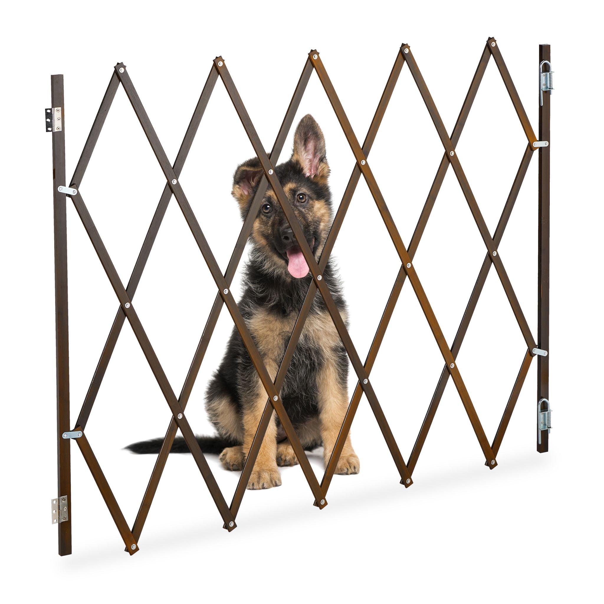 Ausziehbares Hundeabsperrgitter in Braun Dunkelbraun von Relaxdays