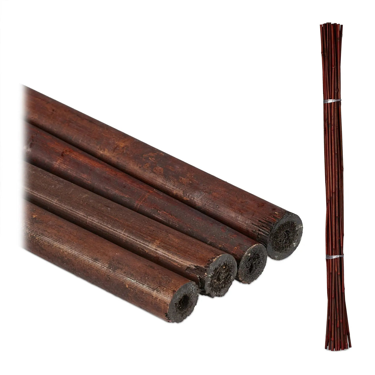 Pflanzstäbe 25er-Set 105cm Dunkelbraun von Relaxdays