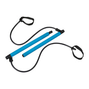 Pilates Stange mit Widerstandsbändern Blau-Schwarz von Relaxdays