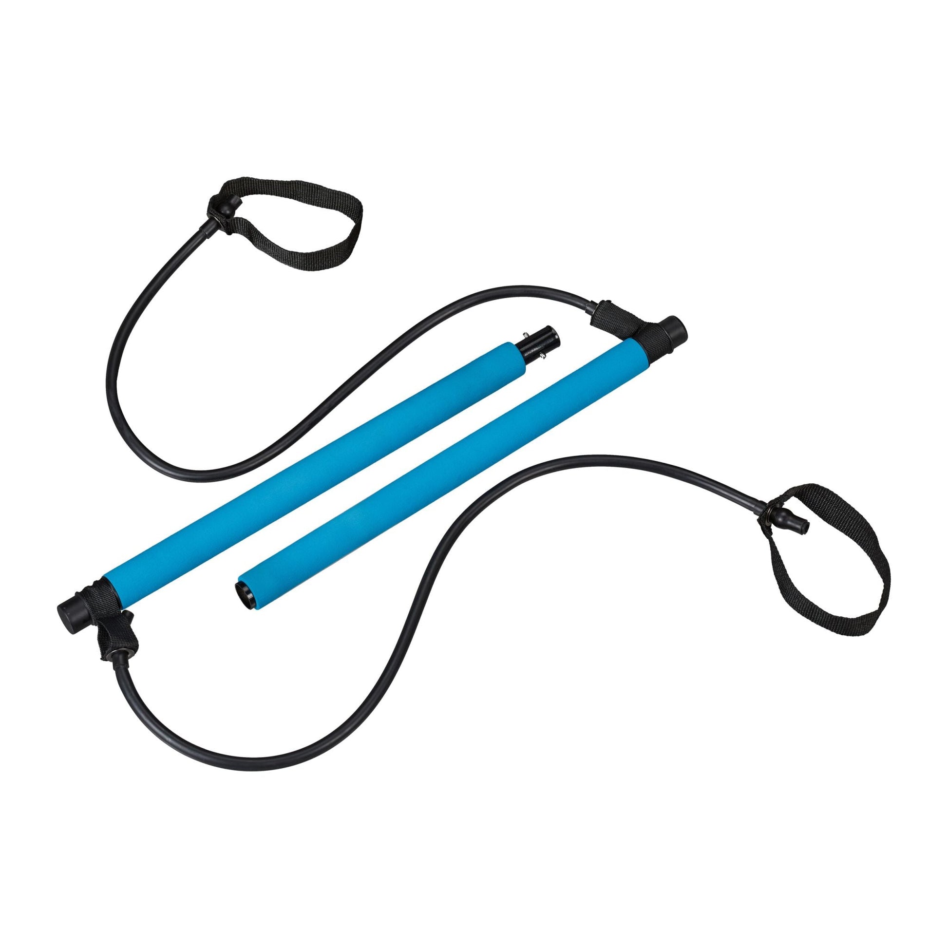 Pilates Stange mit Widerstandsbändern Blau-Schwarz von Relaxdays