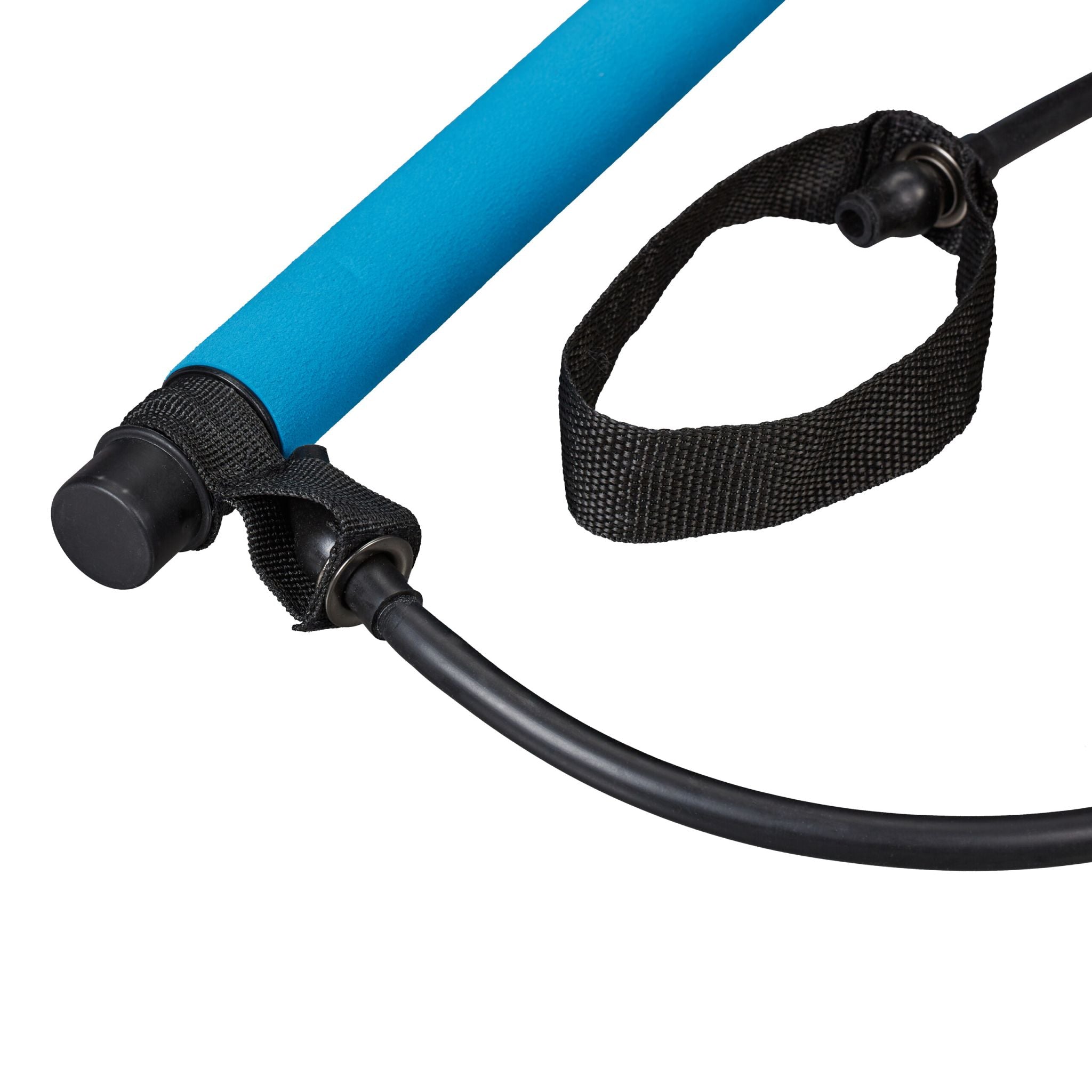 Pilates Stange mit Widerstandsbändern Blau-Schwarz von Relaxdays