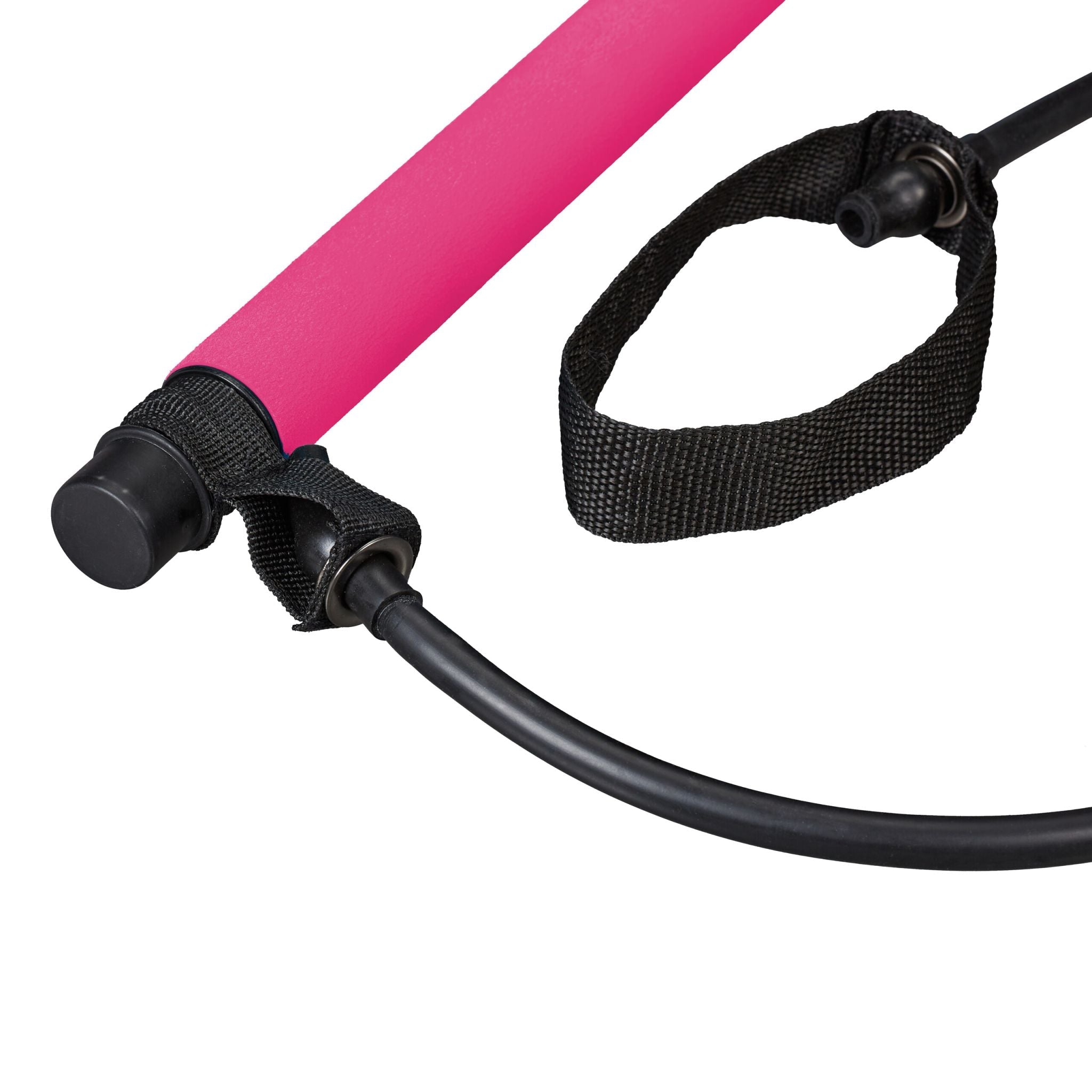 Pilates Stange mit Widerstandsbändern Pink-Schwarz von Relaxdays