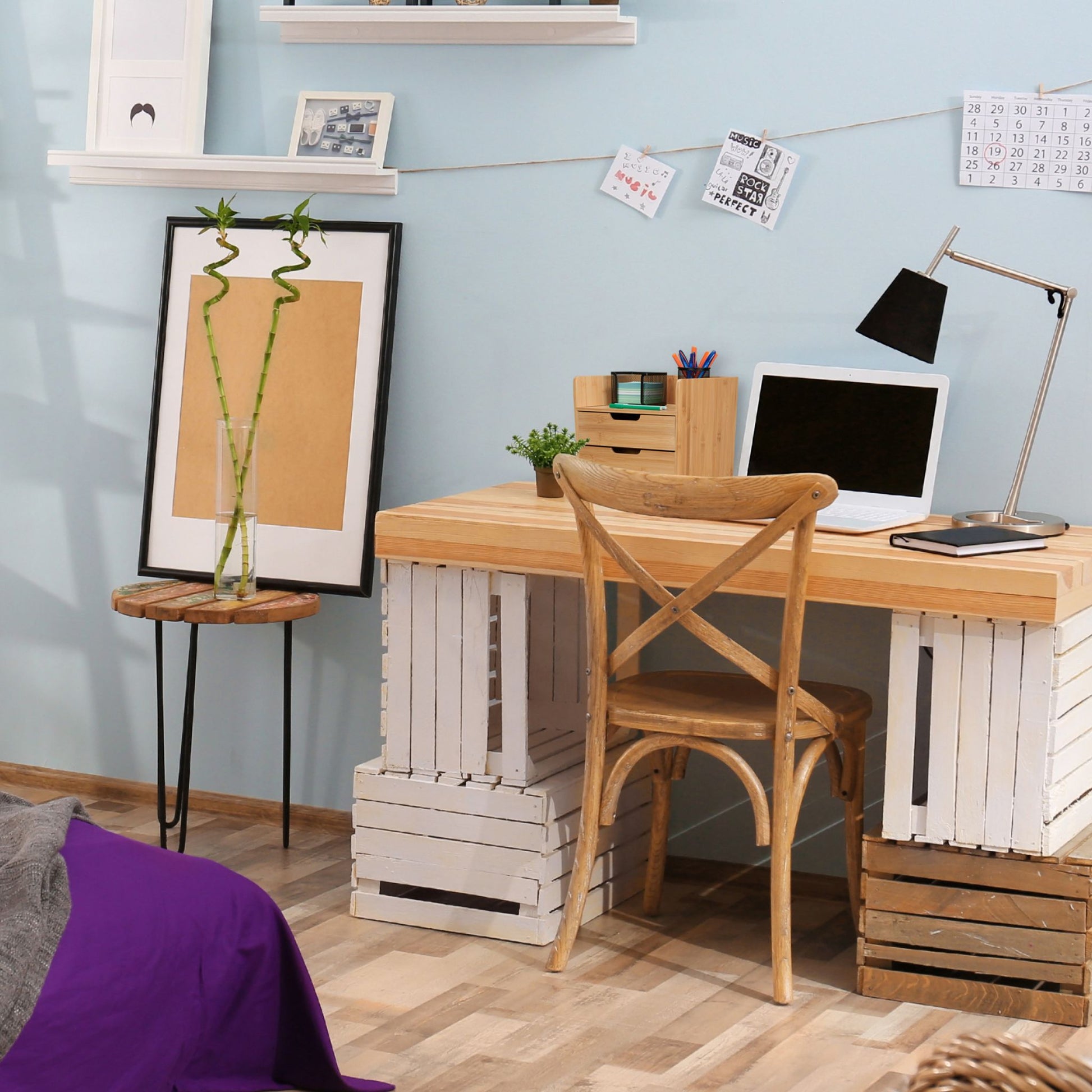 Schreibtisch Organizer mit 3 Schubladen Hellbraun von Relaxdays